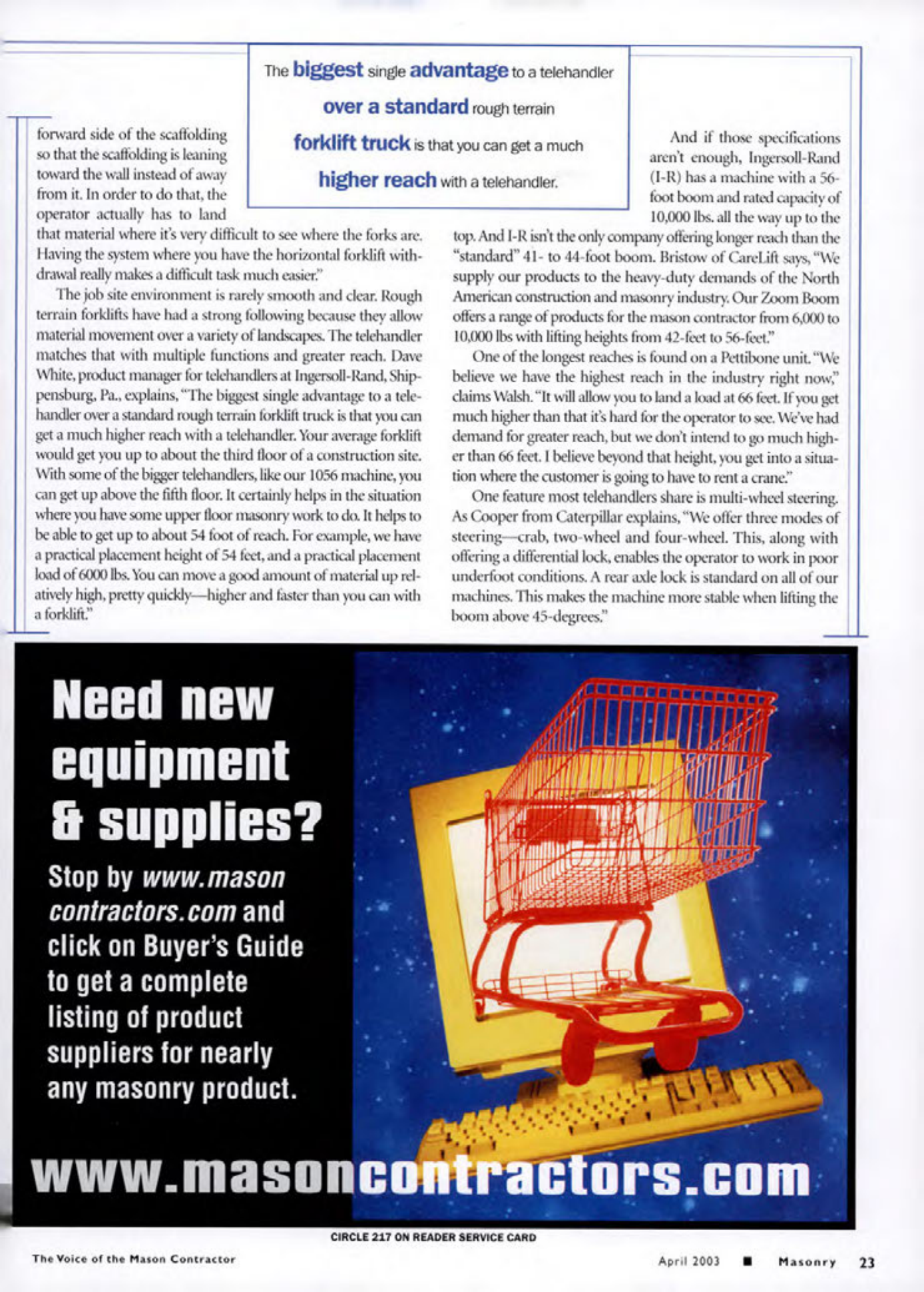 Masonry Magazine April 2003 Page. 25