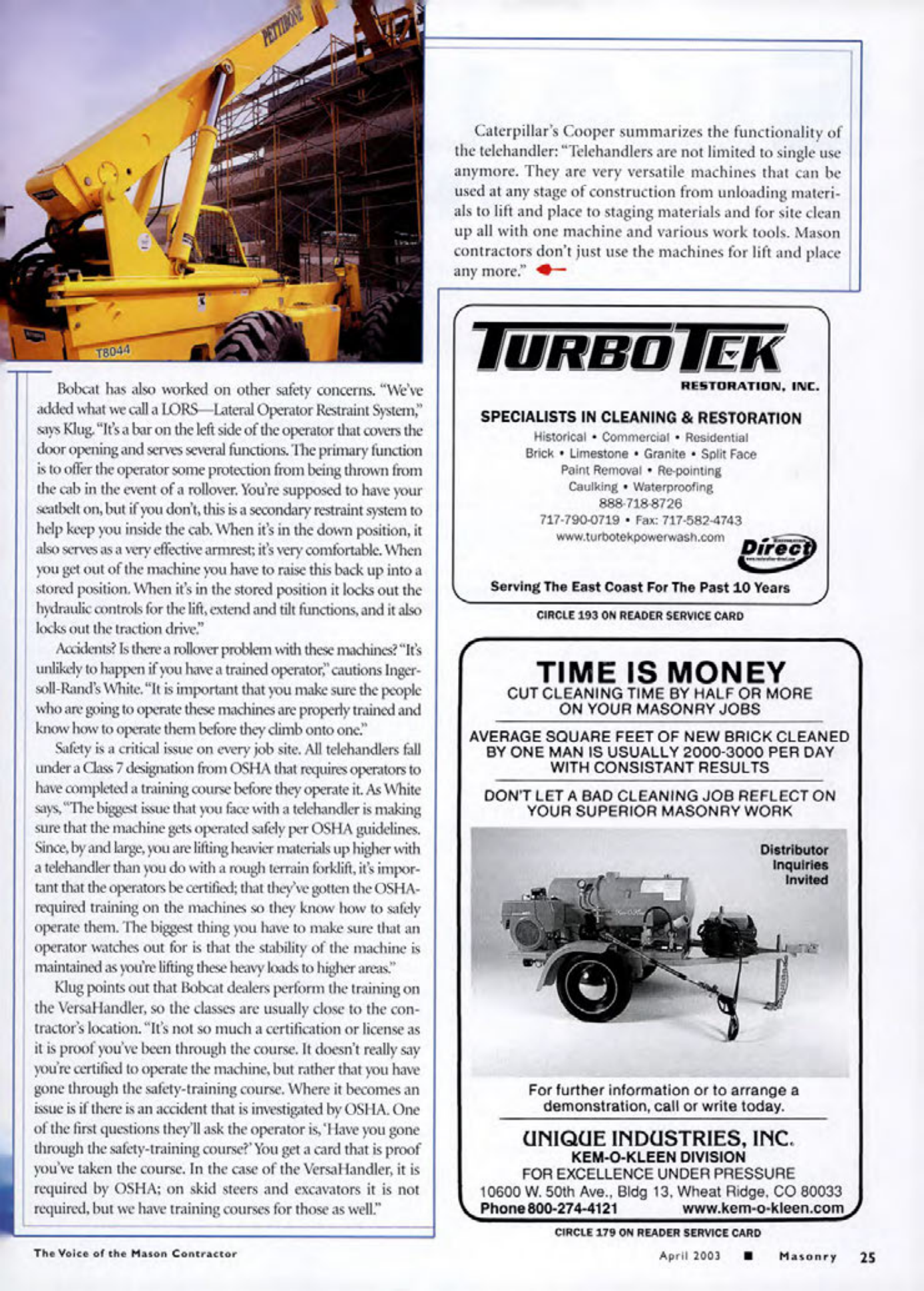 Masonry Magazine April 2003 Page. 27