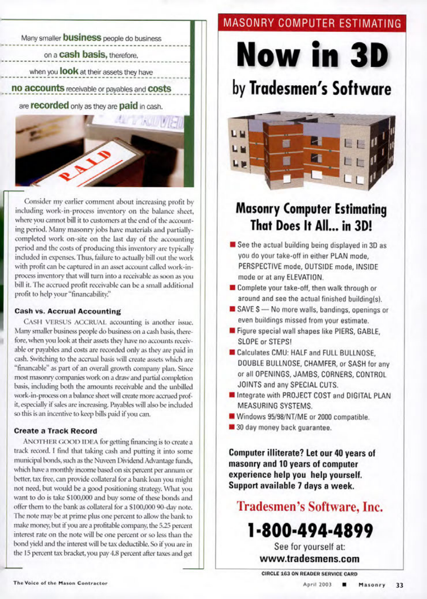 Masonry Magazine April 2003 Page. 35