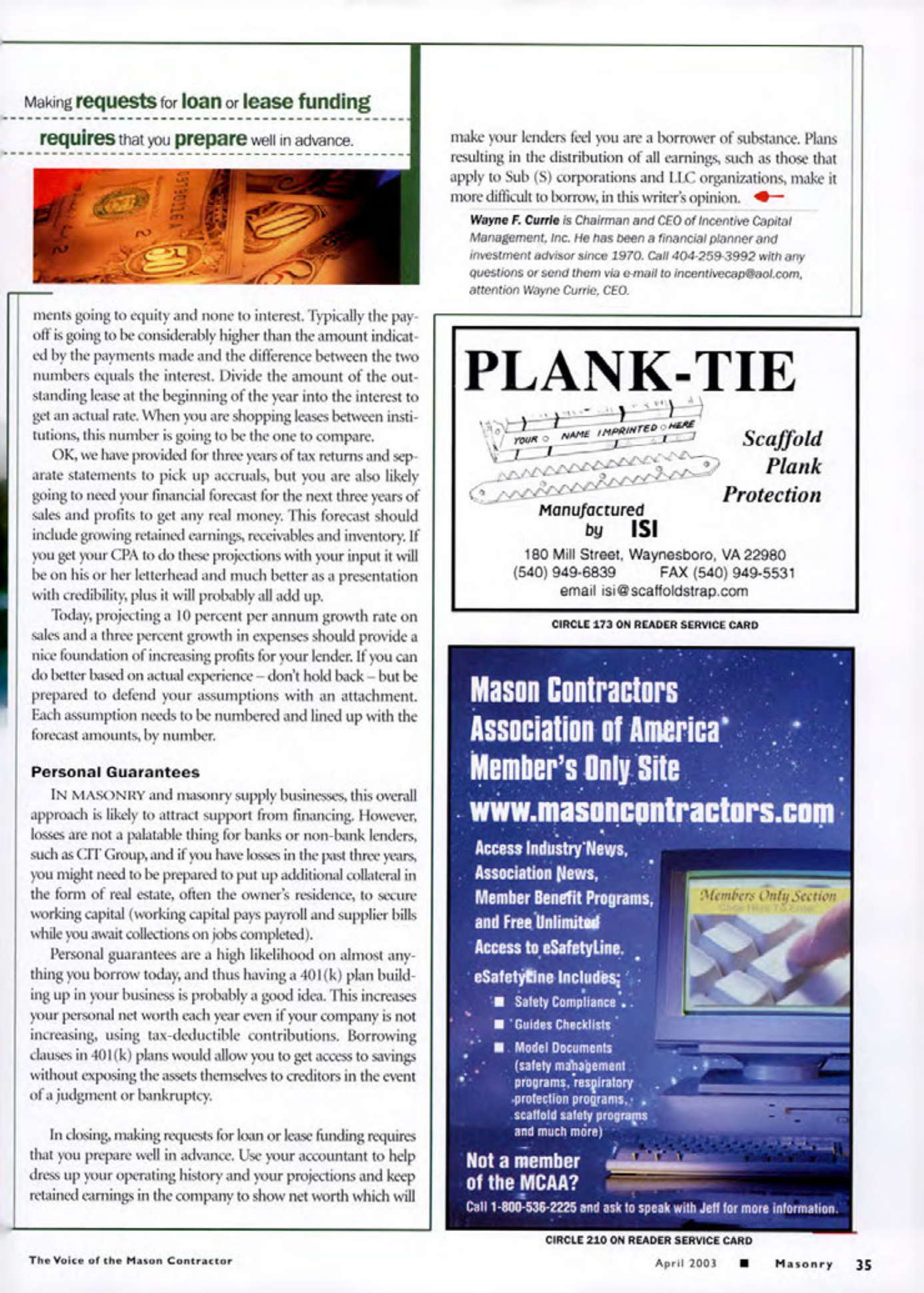 Masonry Magazine April 2003 Page. 37