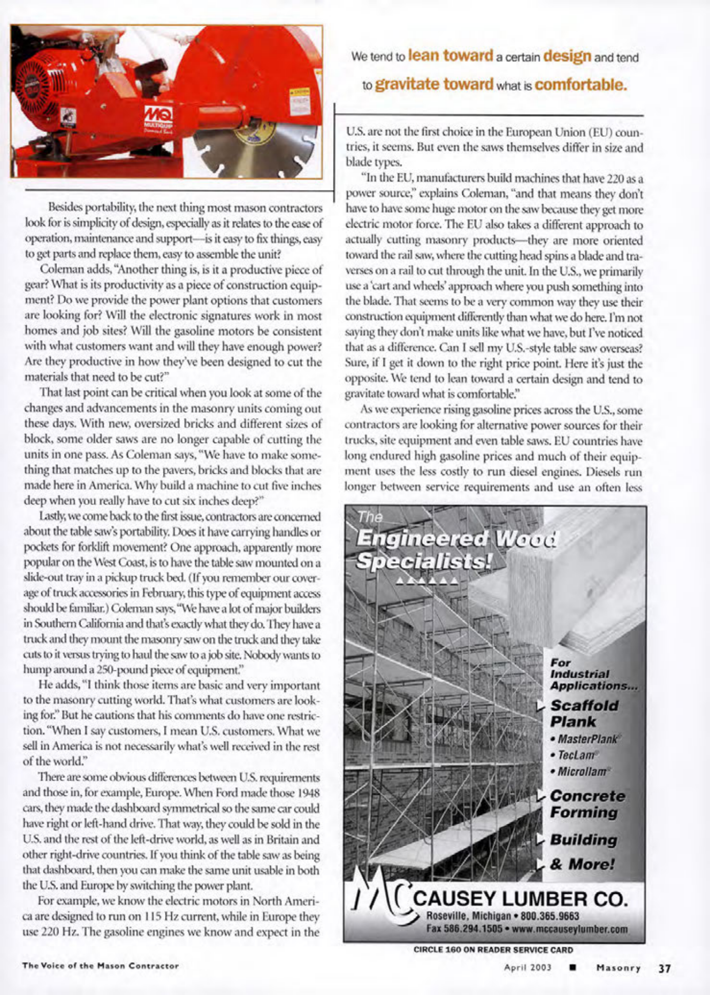 Masonry Magazine April 2003 Page. 39