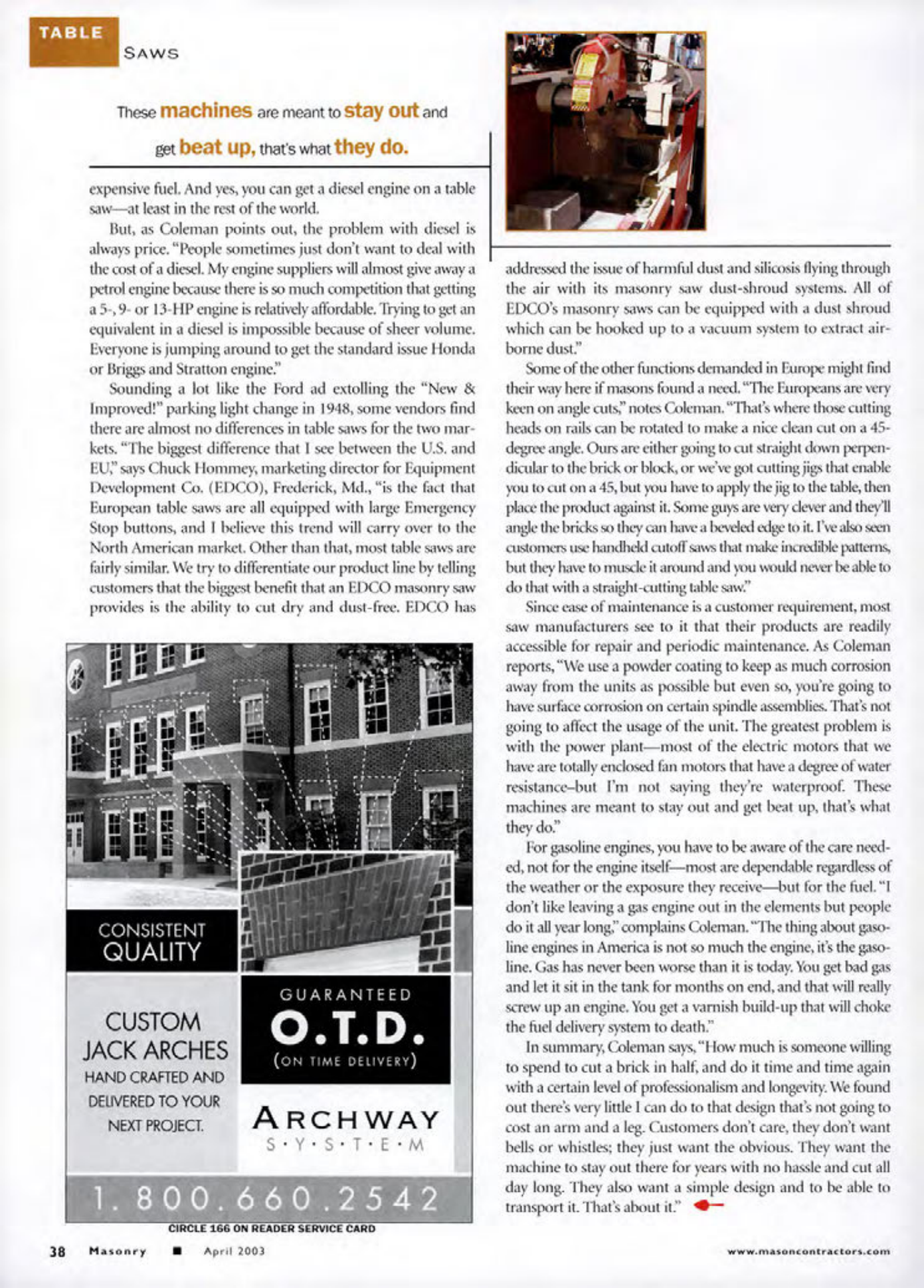 Masonry Magazine April 2003 Page. 40