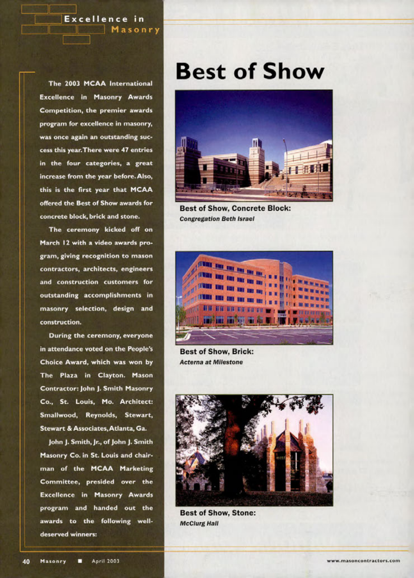 Masonry Magazine April 2003 Page. 42