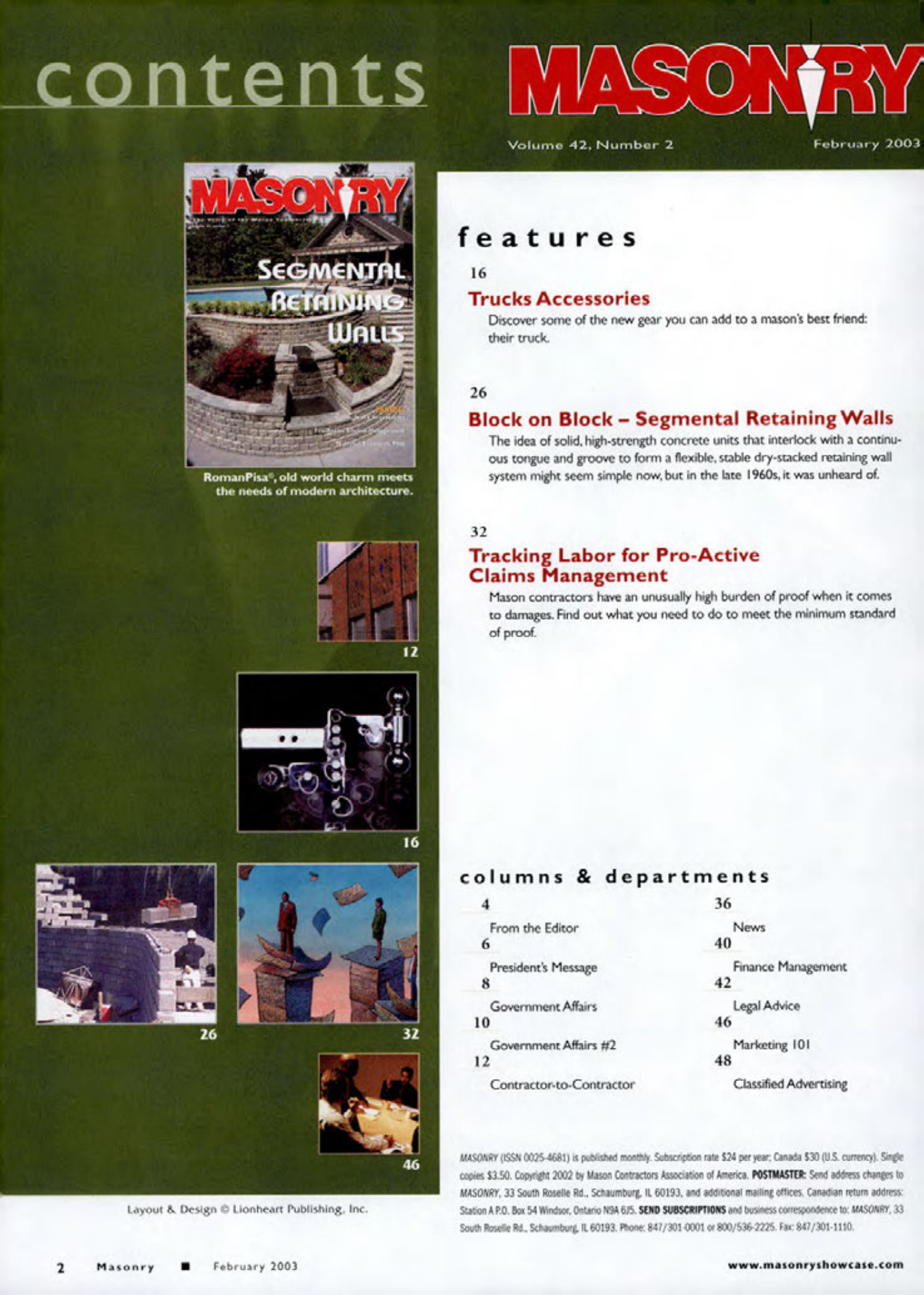 Masonry Magazine February 2003 Page. 4