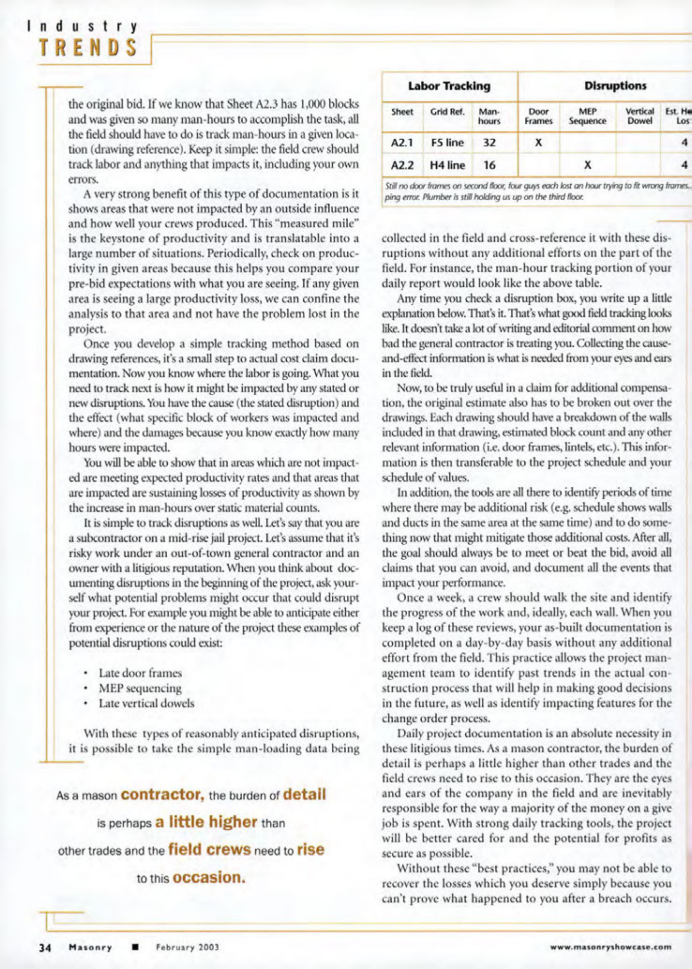 Masonry Magazine February 2003 Page. 36