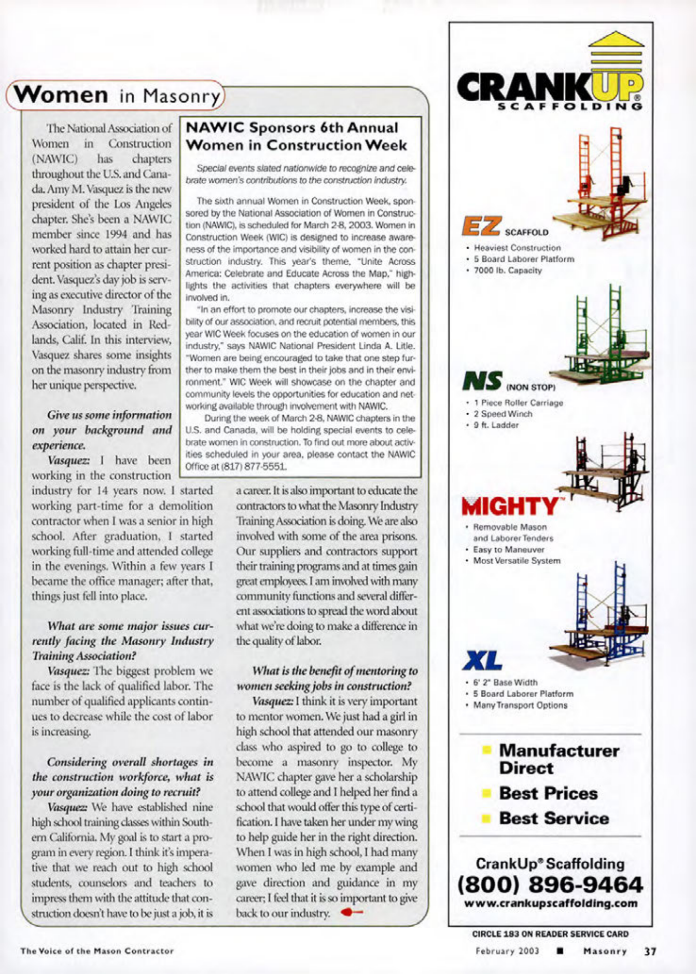 Masonry Magazine February 2003 Page. 39