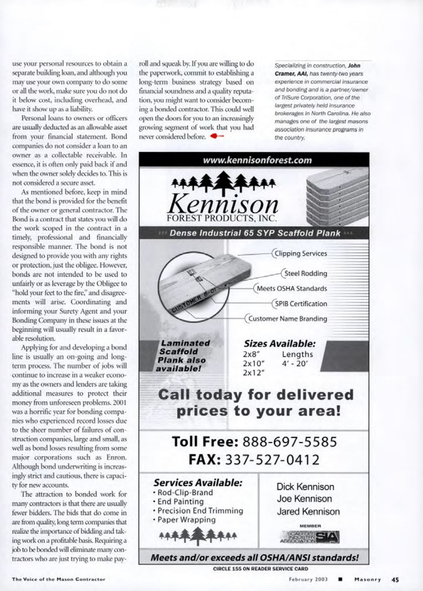 Masonry Magazine February 2003 Page. 47