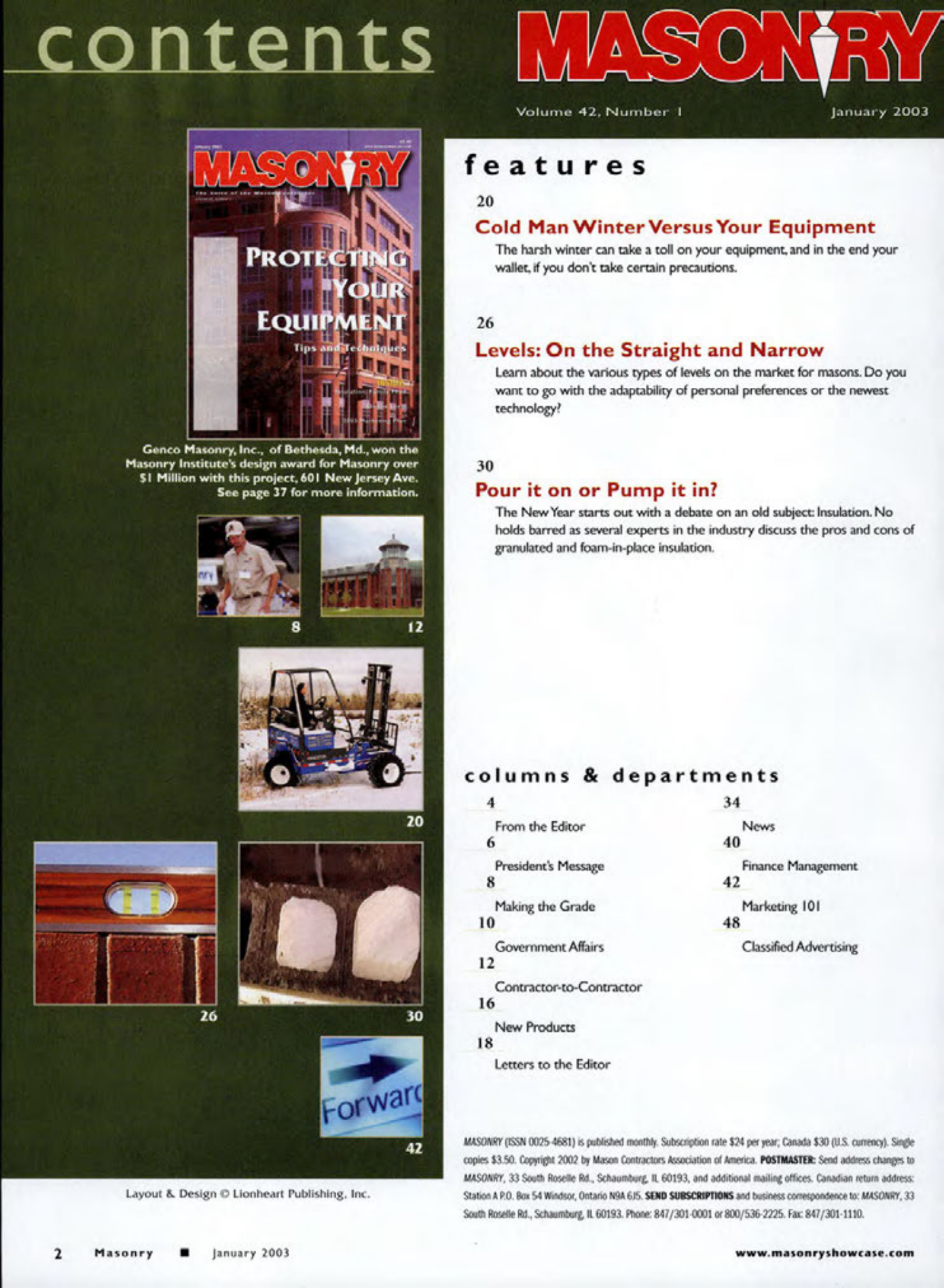 Masonry Magazine January 2003 Page. 4