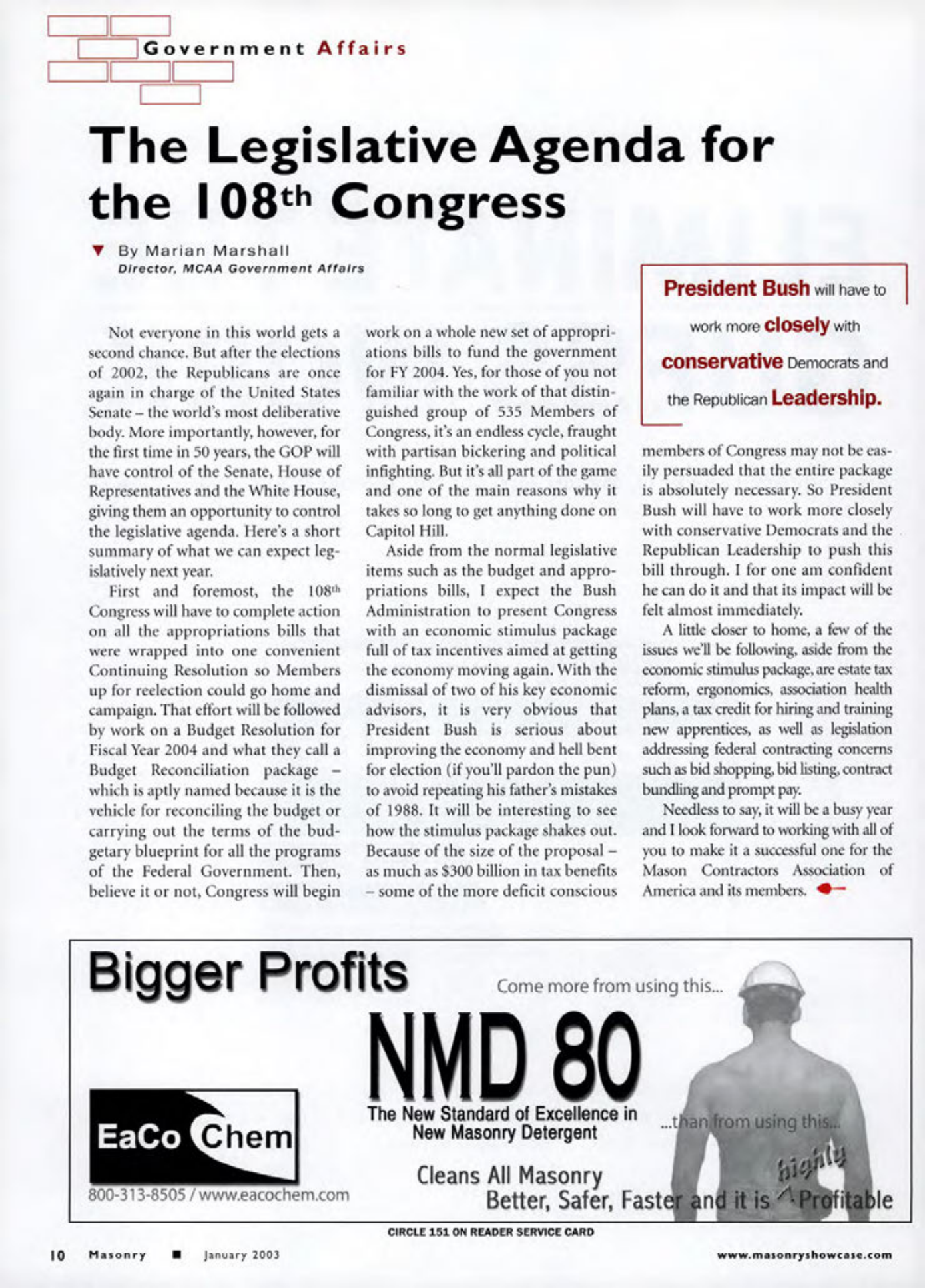 Masonry Magazine January 2003 Page. 14