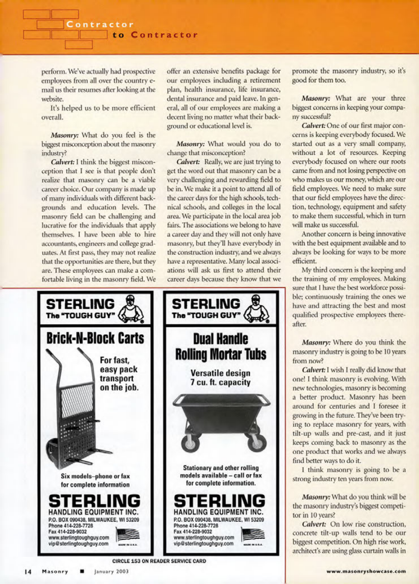 Masonry Magazine January 2003 Page. 18