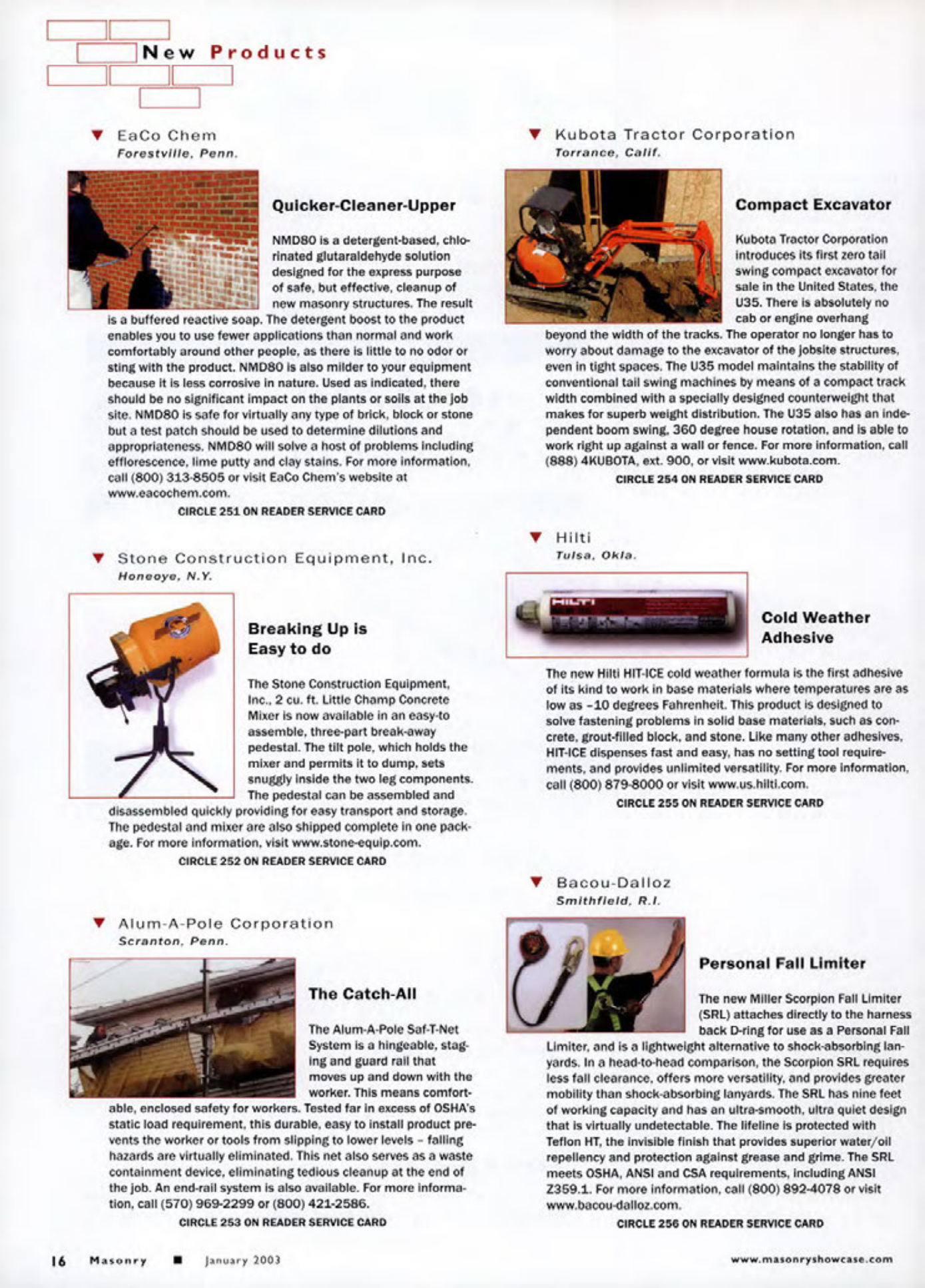 Masonry Magazine January 2003 Page. 20