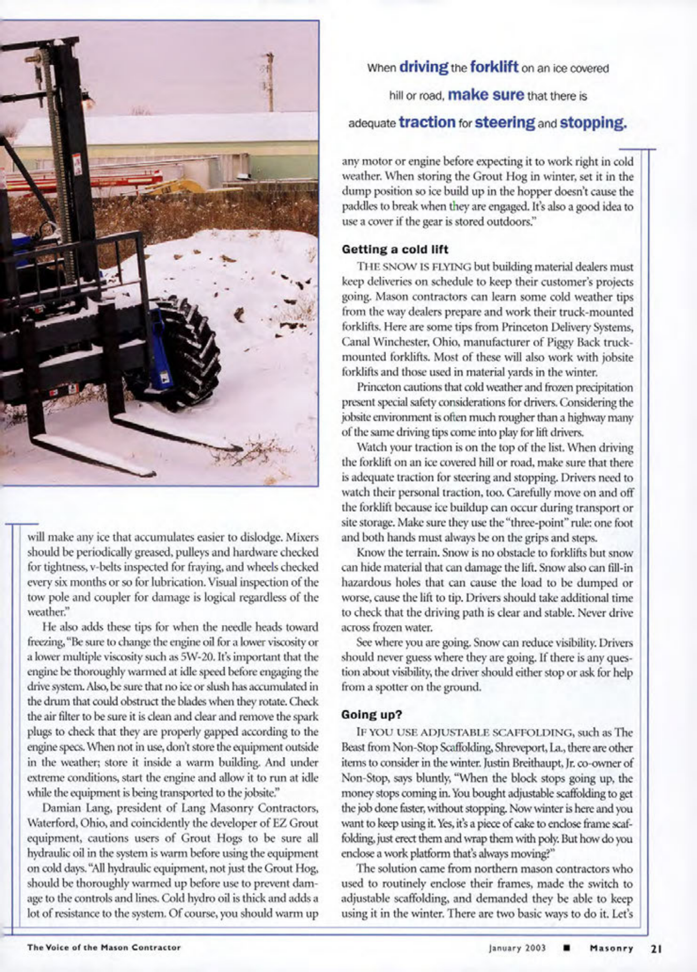 Masonry Magazine January 2003 Page. 25
