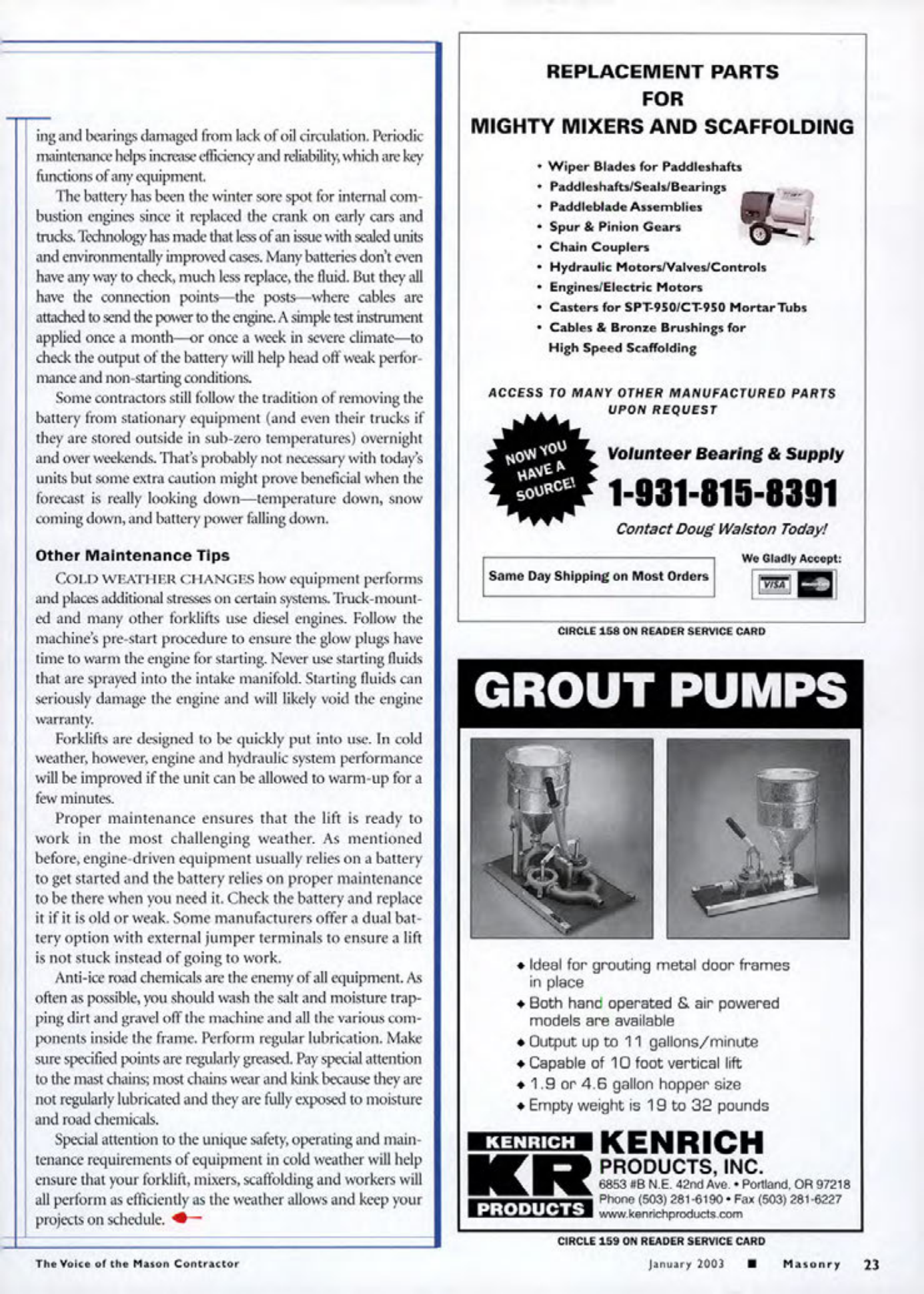 Masonry Magazine January 2003 Page. 27