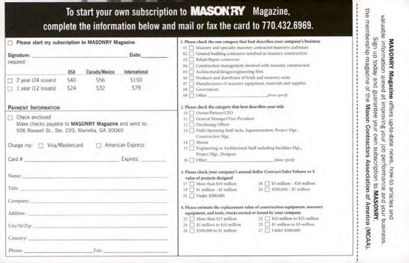 Masonry Magazine January 2003 Page. 46