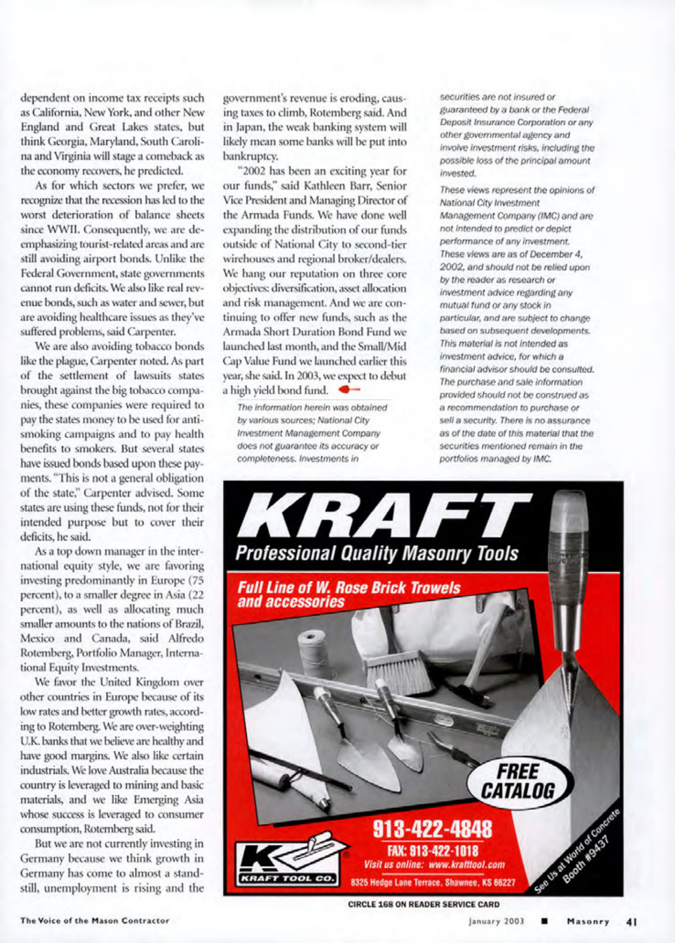 Masonry Magazine January 2003 Page. 47