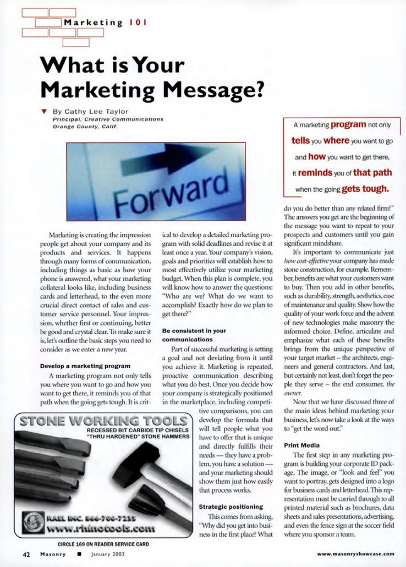 Masonry Magazine January 2003 Page. 48