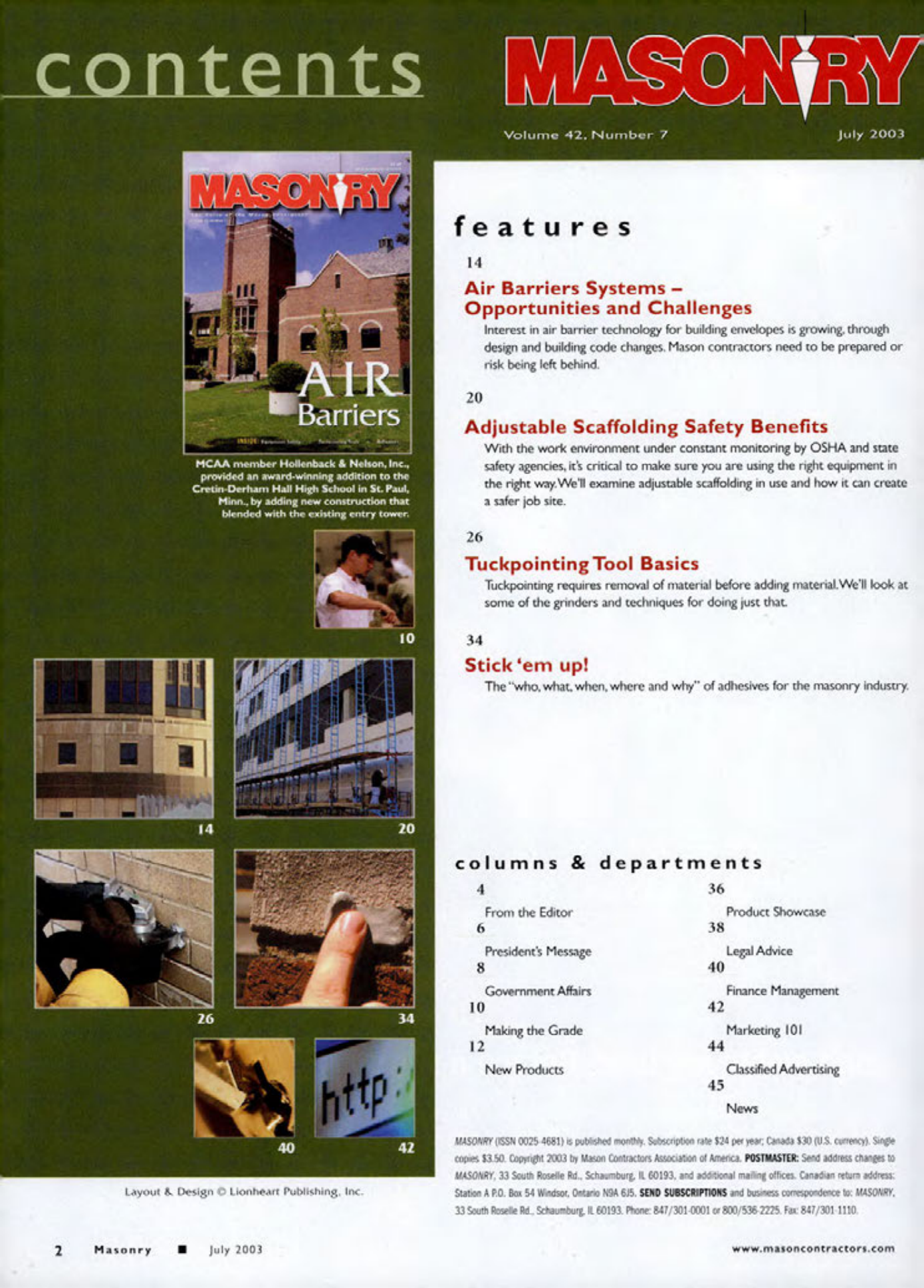 Masonry Magazine July 2003 Page. 4