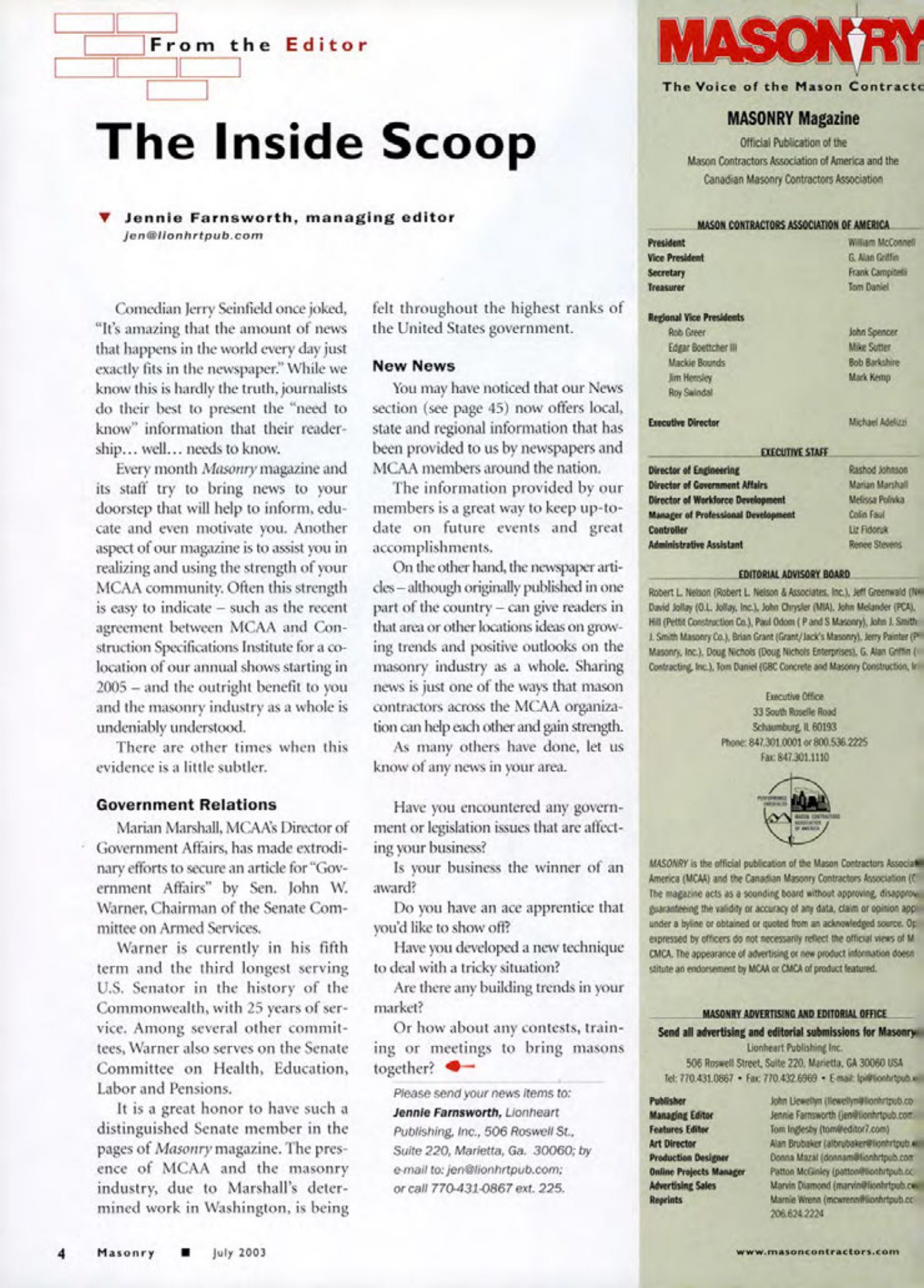 Masonry Magazine July 2003 Page. 6