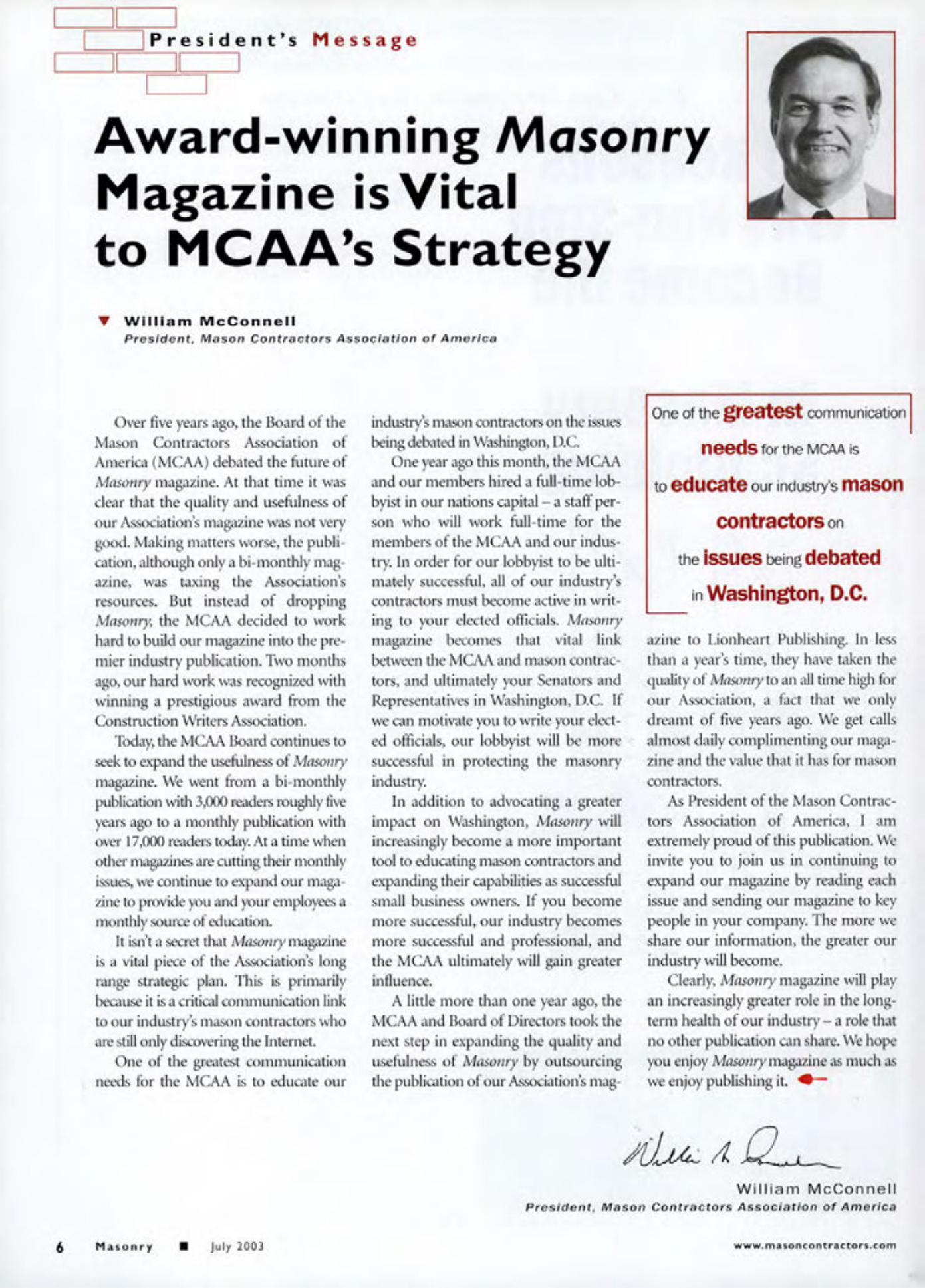 Masonry Magazine July 2003 Page. 8