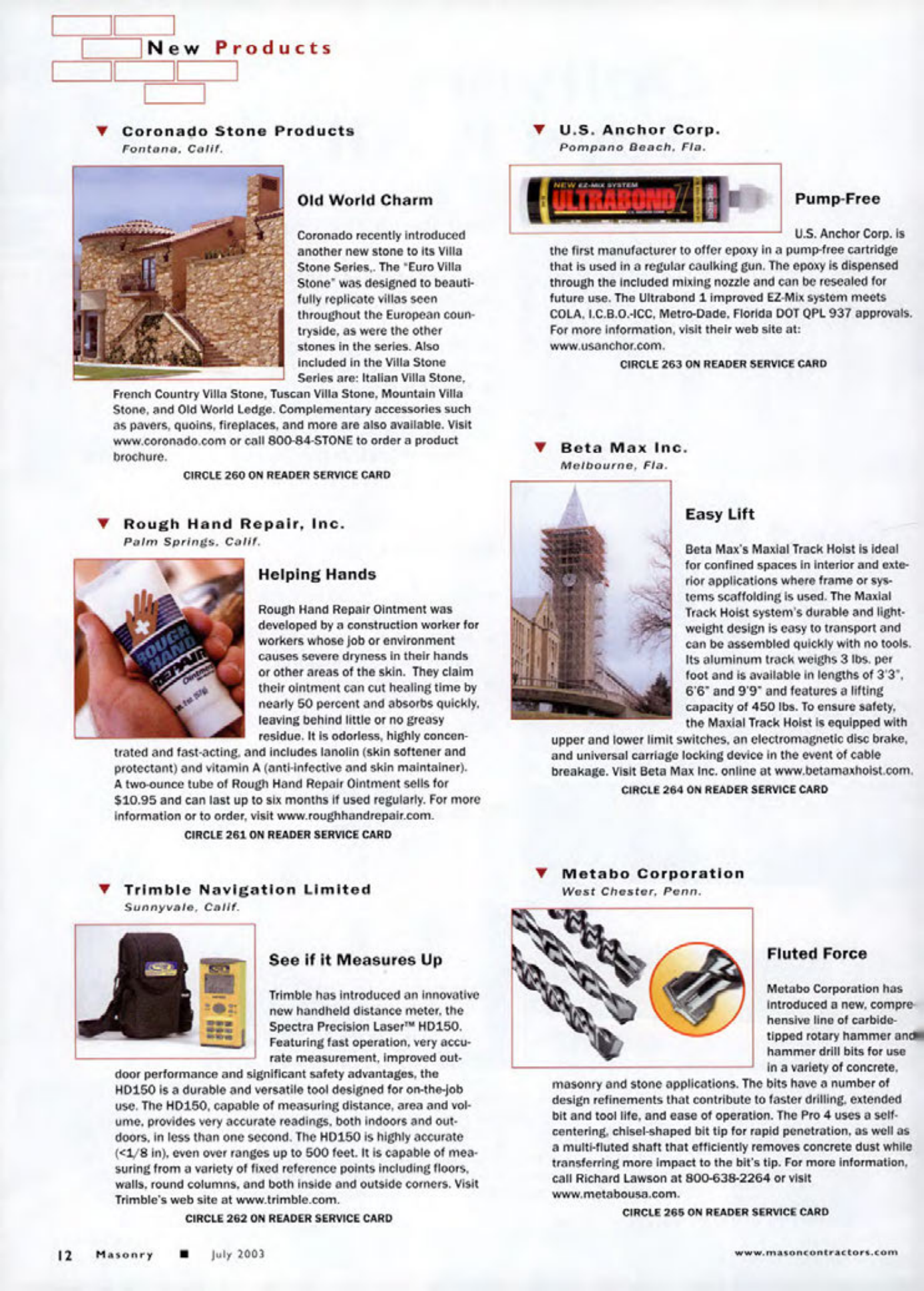 Masonry Magazine July 2003 Page. 14