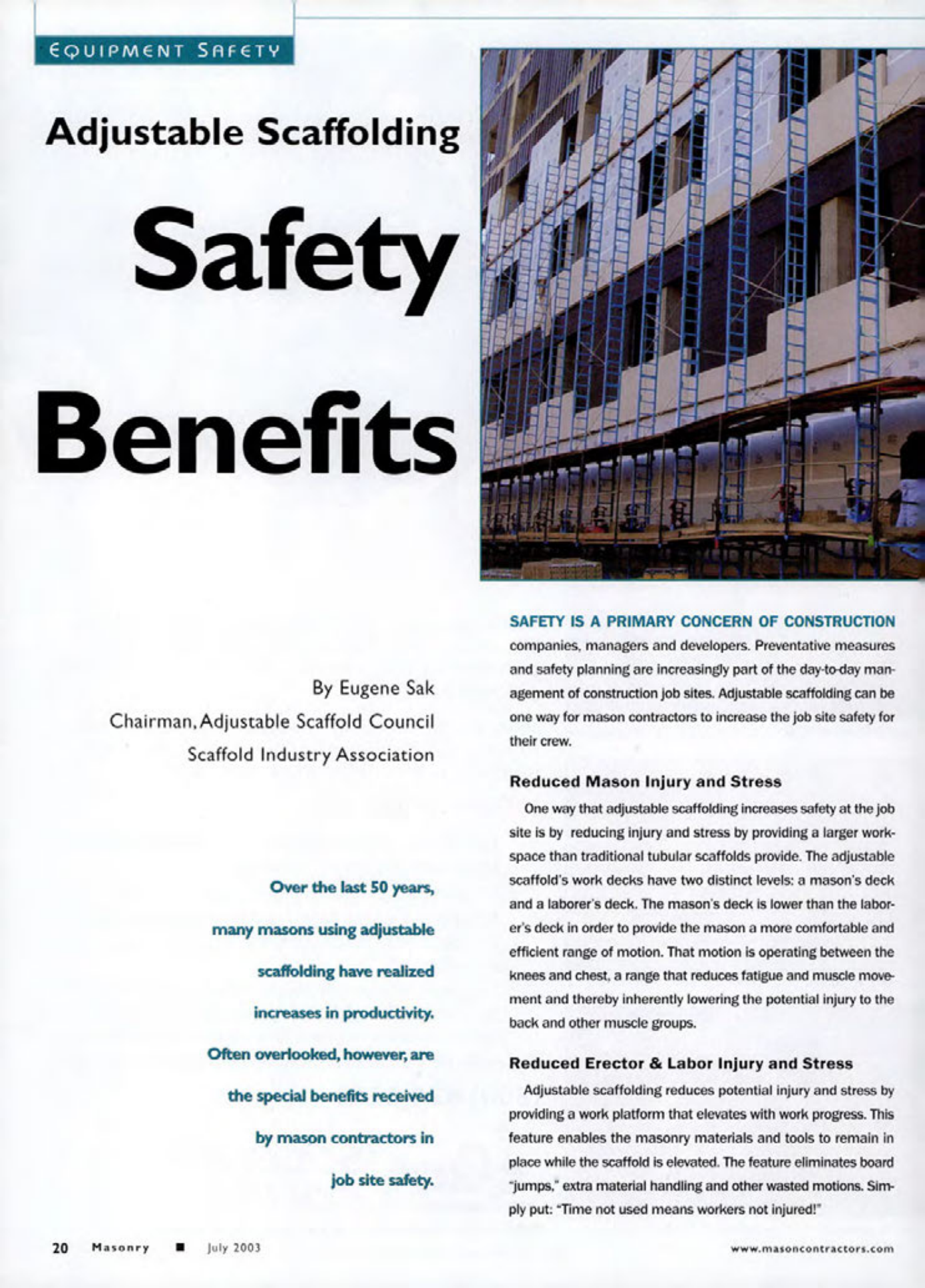 Masonry Magazine July 2003 Page. 22