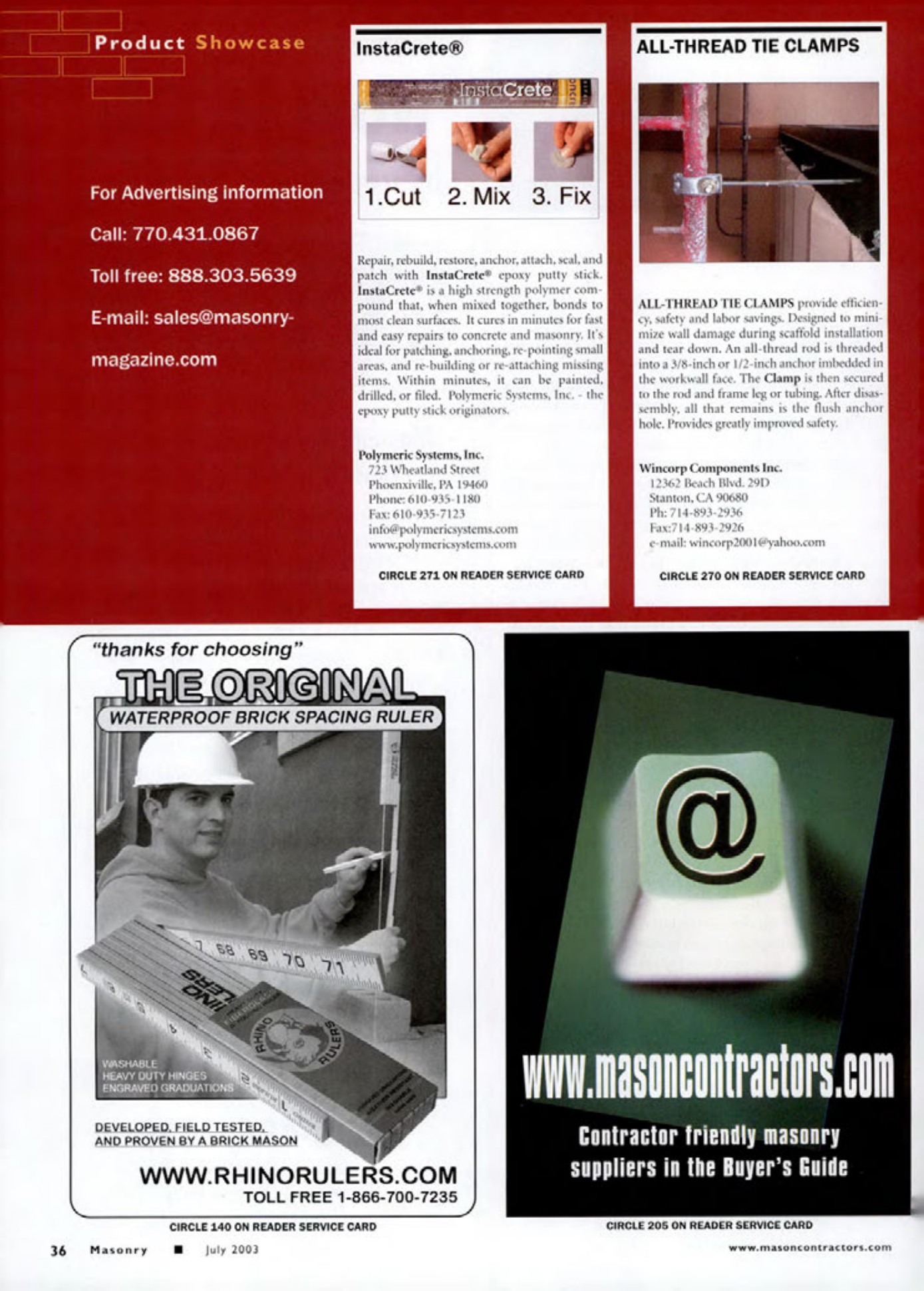 Masonry Magazine July 2003 Page. 38