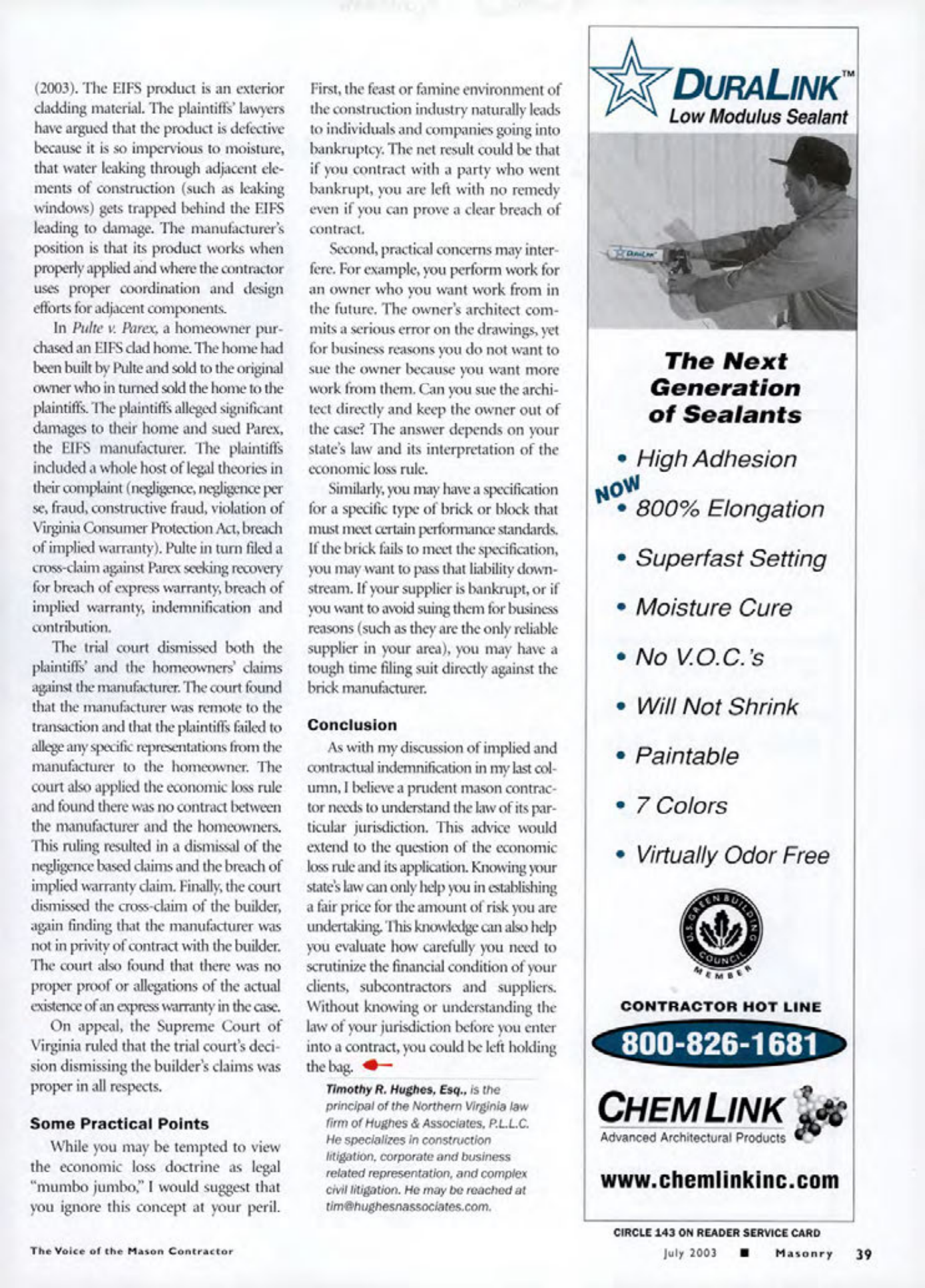 Masonry Magazine July 2003 Page. 41