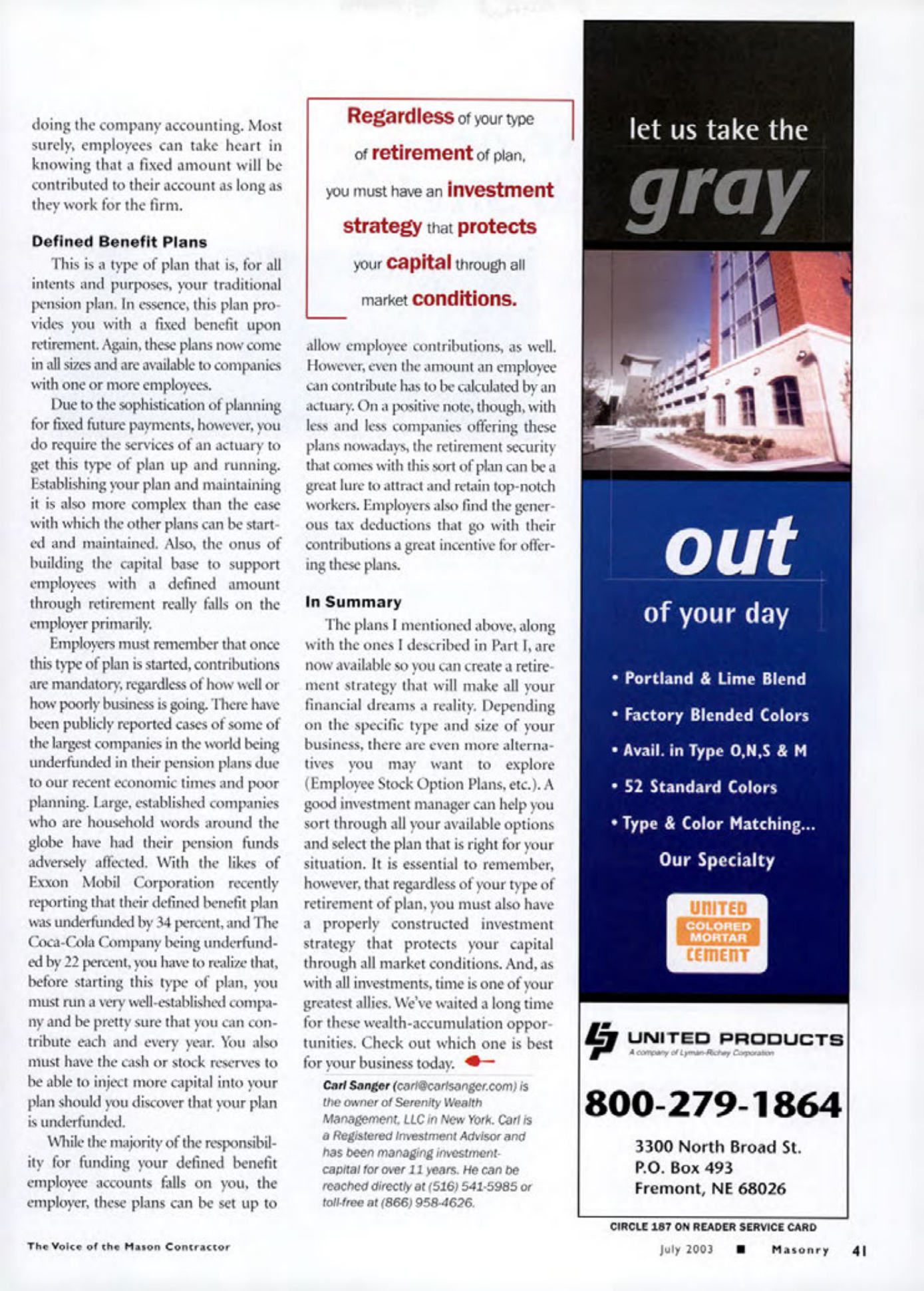Masonry Magazine July 2003 Page. 43