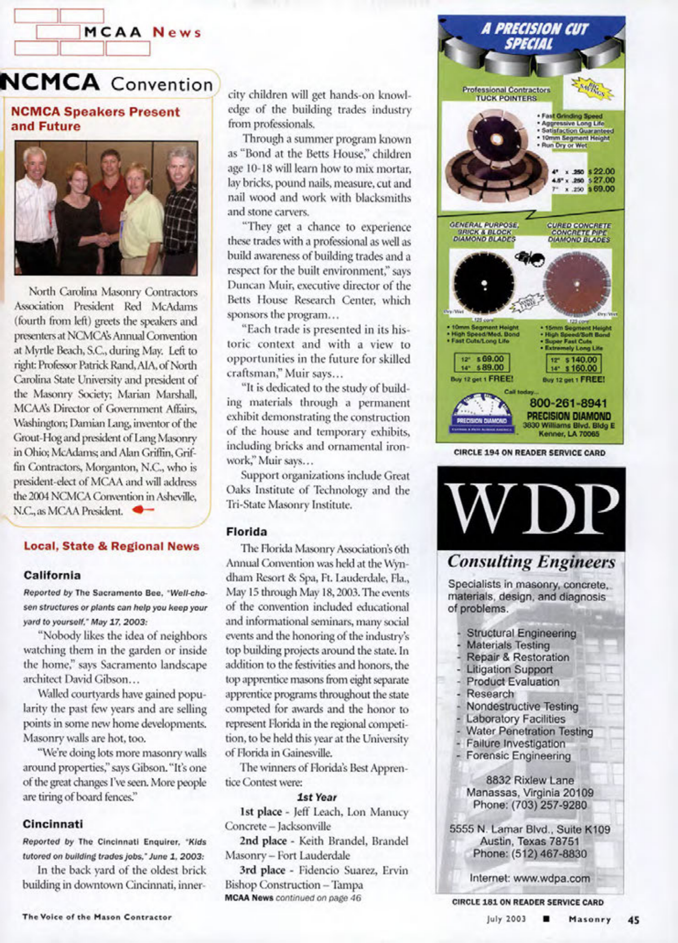 Masonry Magazine July 2003 Page. 47