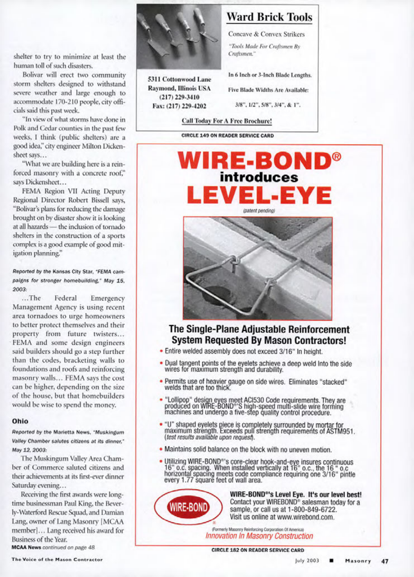 Masonry Magazine July 2003 Page. 49
