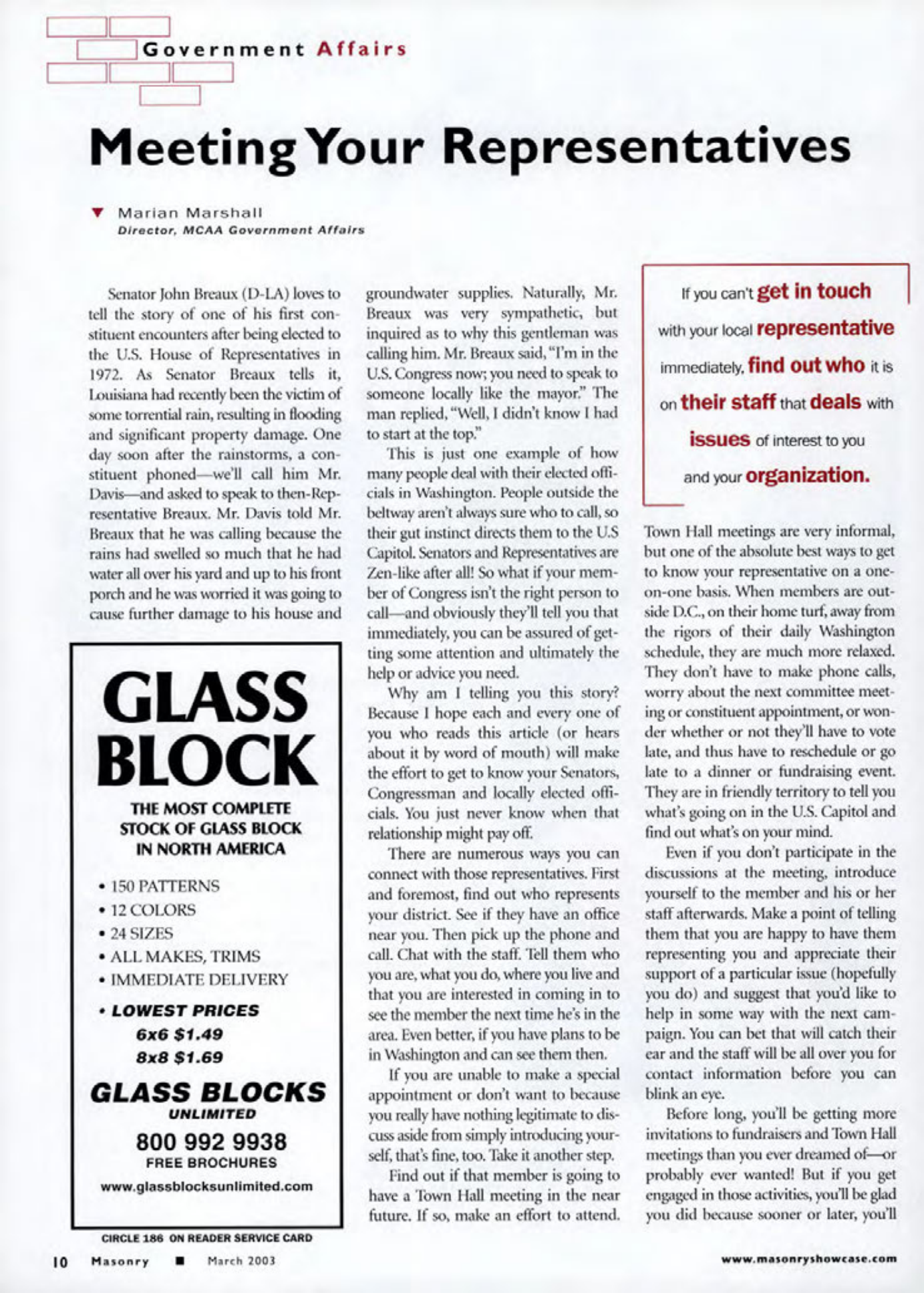 Masonry Magazine March 2003 Page. 12