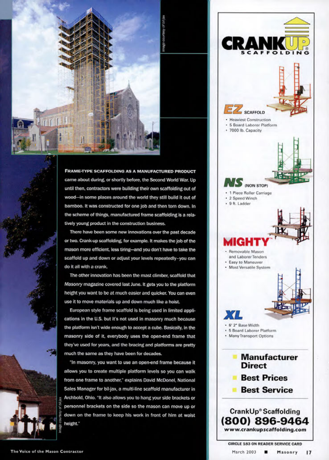 Masonry Magazine March 2003 Page. 19