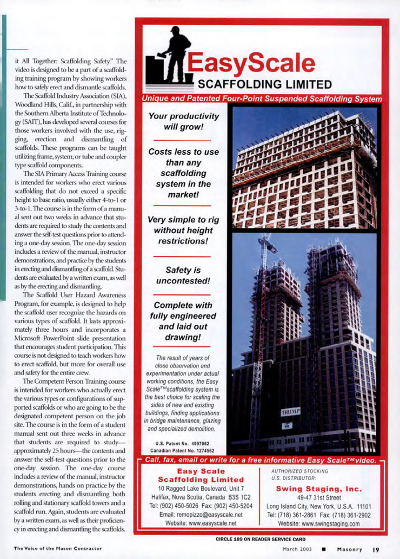 Masonry Magazine March 2003 Page. 21