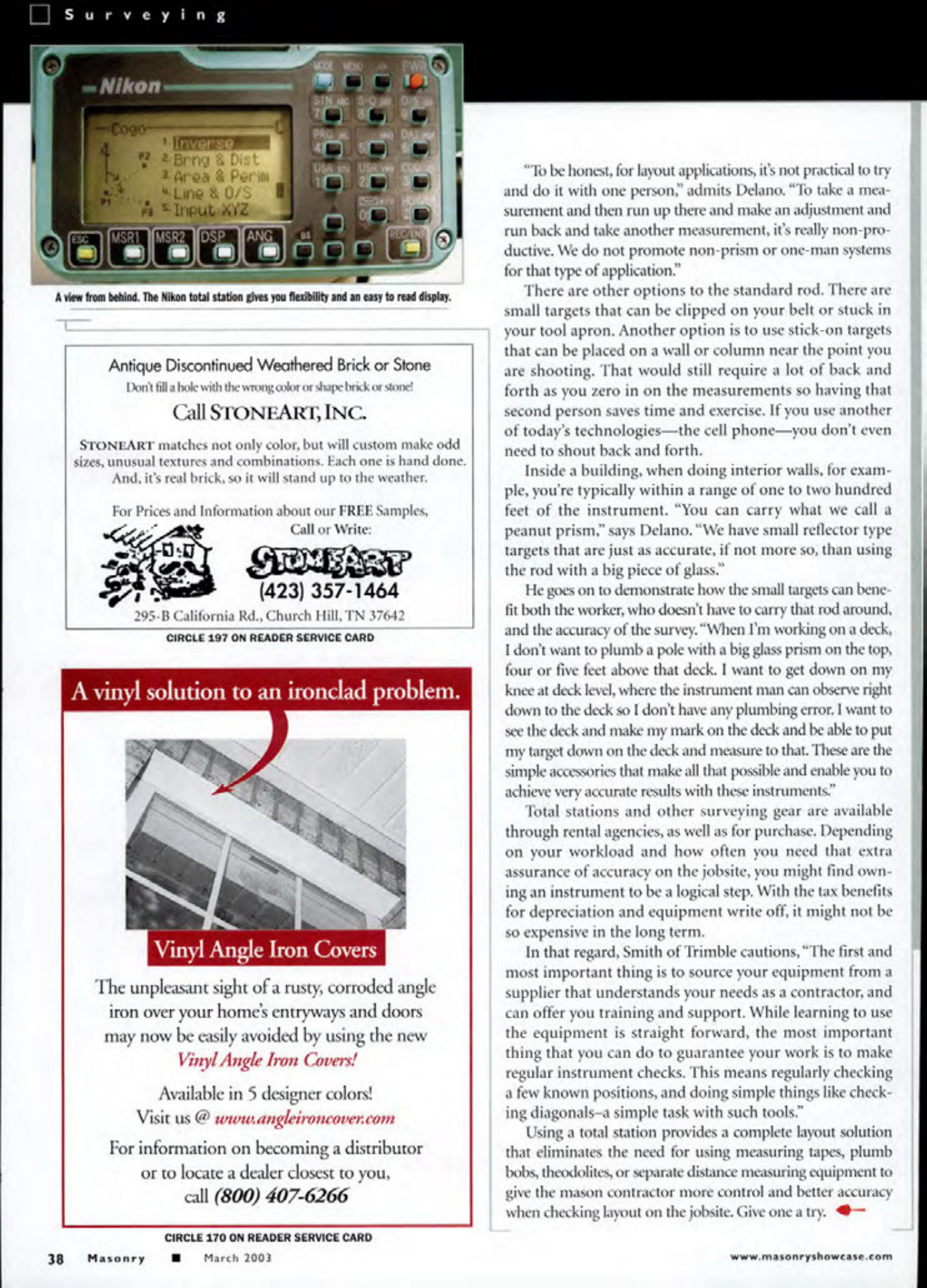 Masonry Magazine March 2003 Page. 40