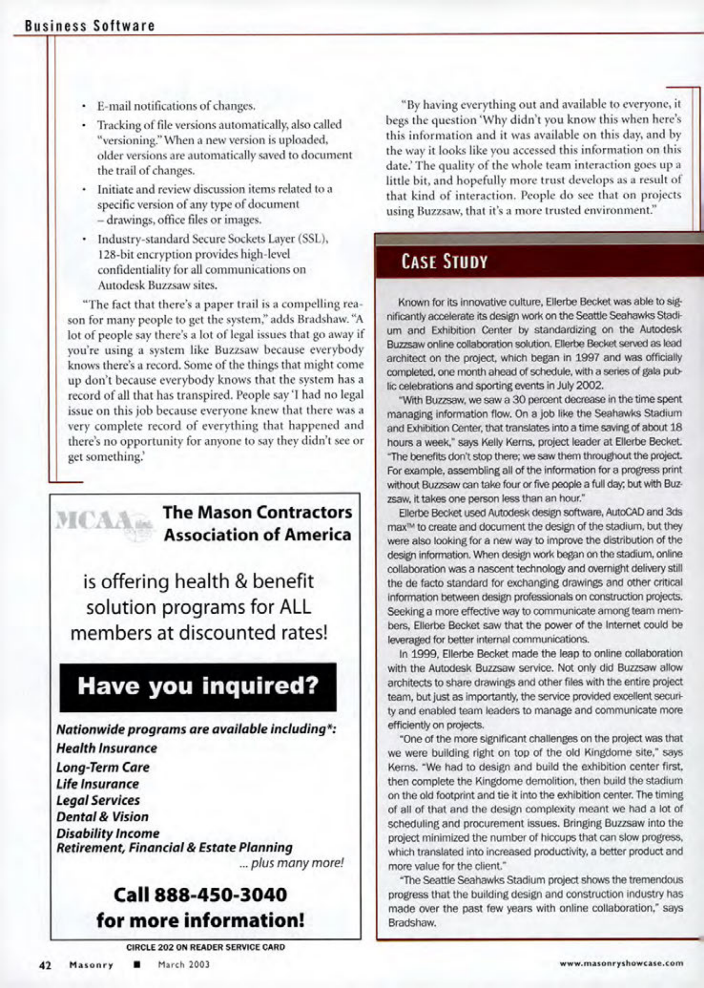 Masonry Magazine March 2003 Page. 44