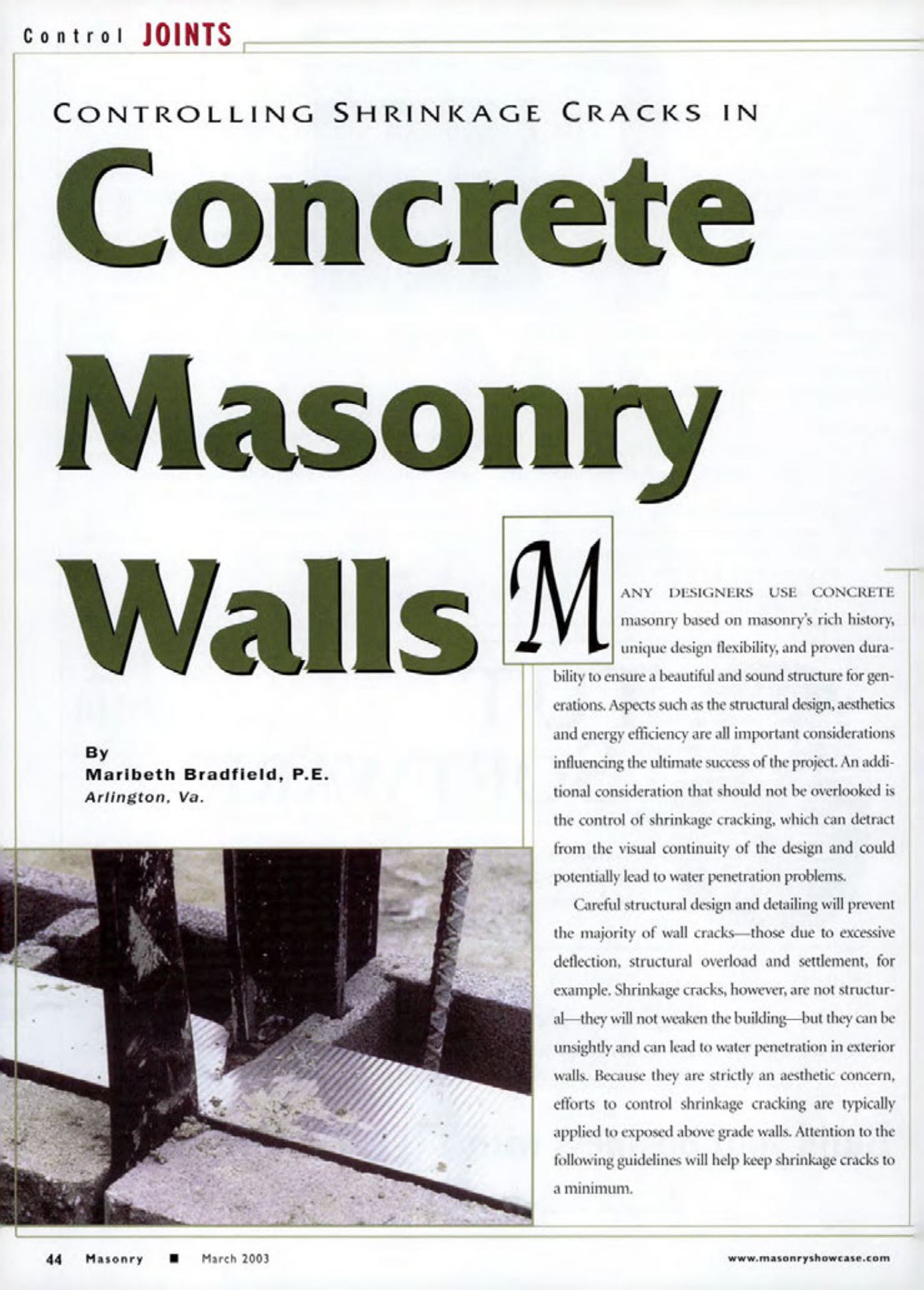 Masonry Magazine March 2003 Page. 46