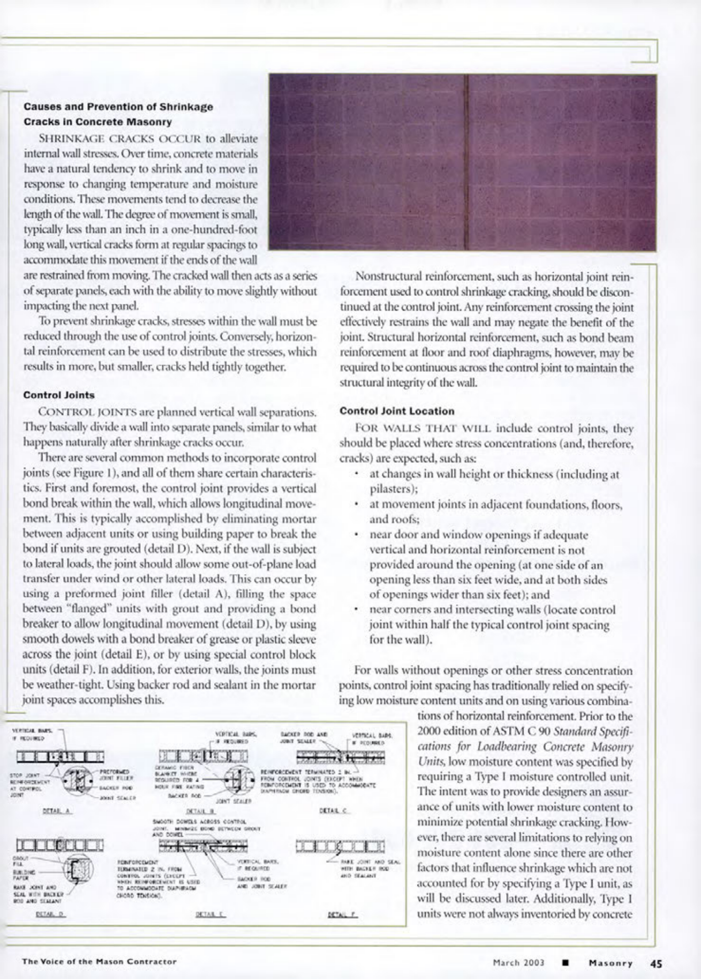 Masonry Magazine March 2003 Page. 47