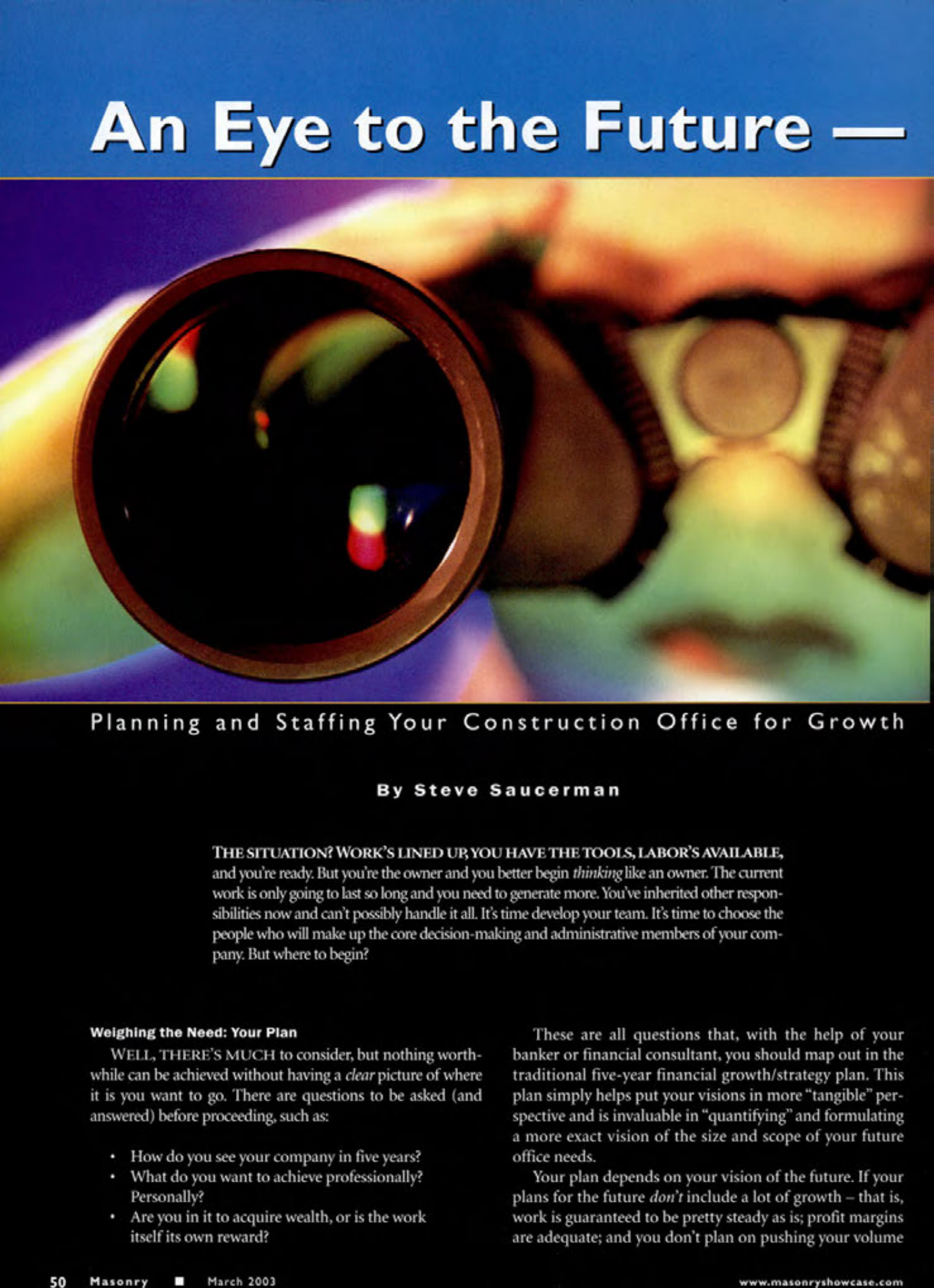 Masonry Magazine March 2003 Page. 52