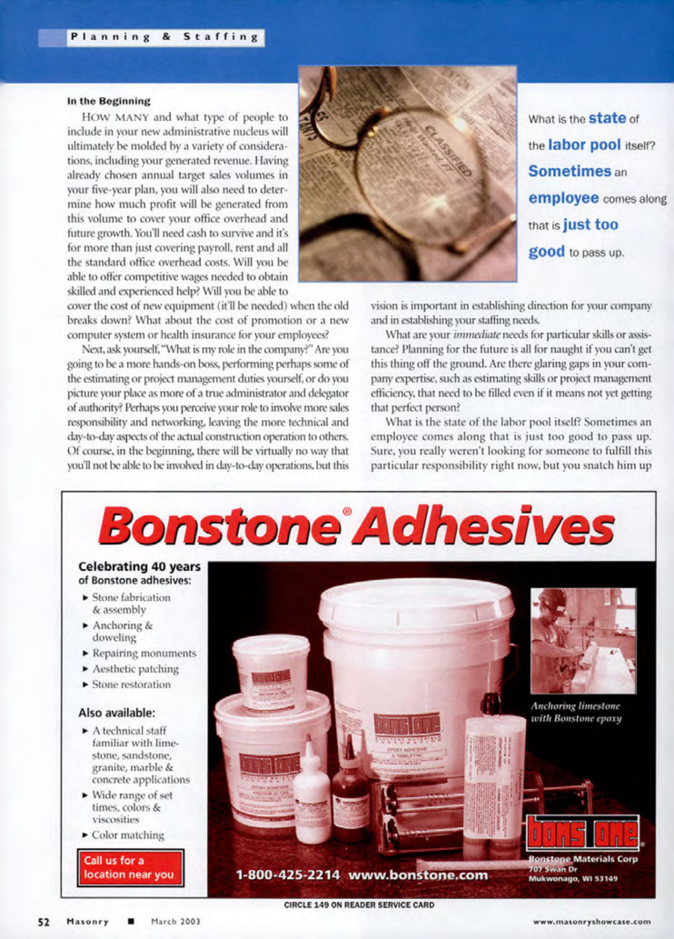 Masonry Magazine March 2003 Page. 54