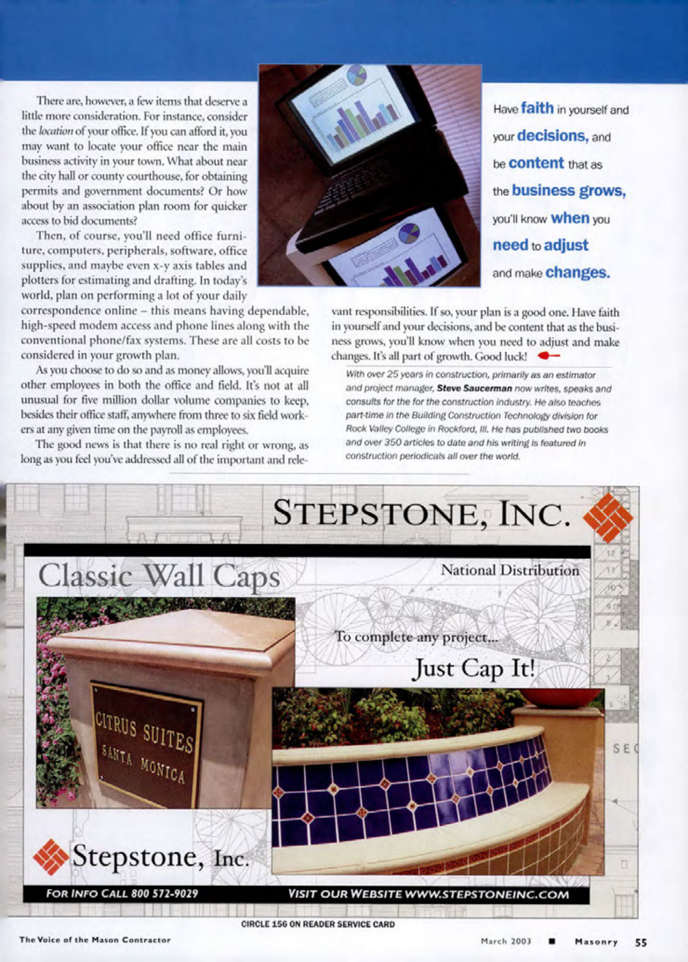 Masonry Magazine March 2003 Page. 57