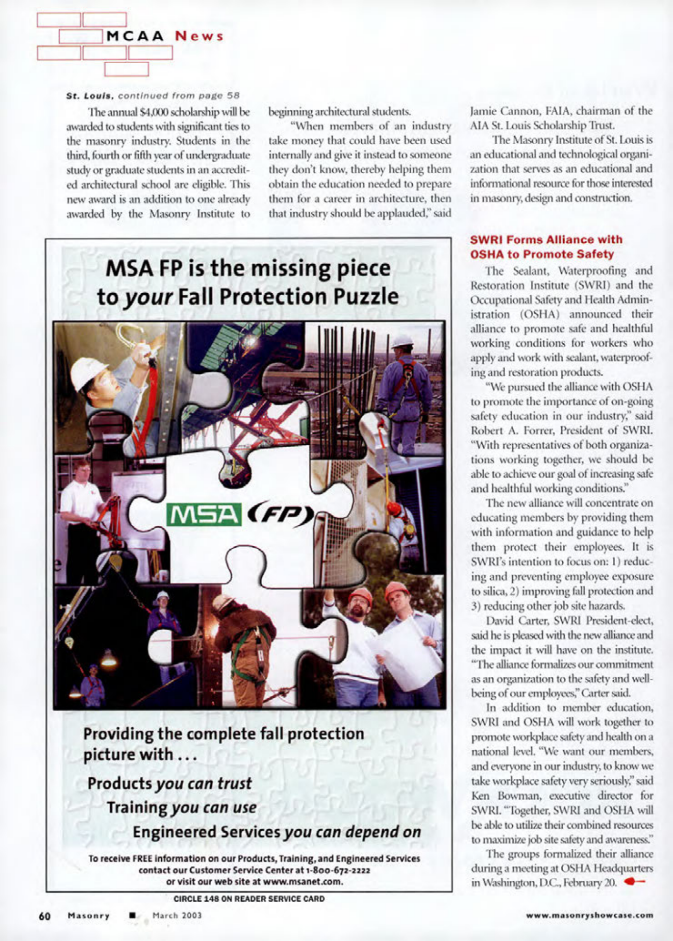 Masonry Magazine March 2003 Page. 62
