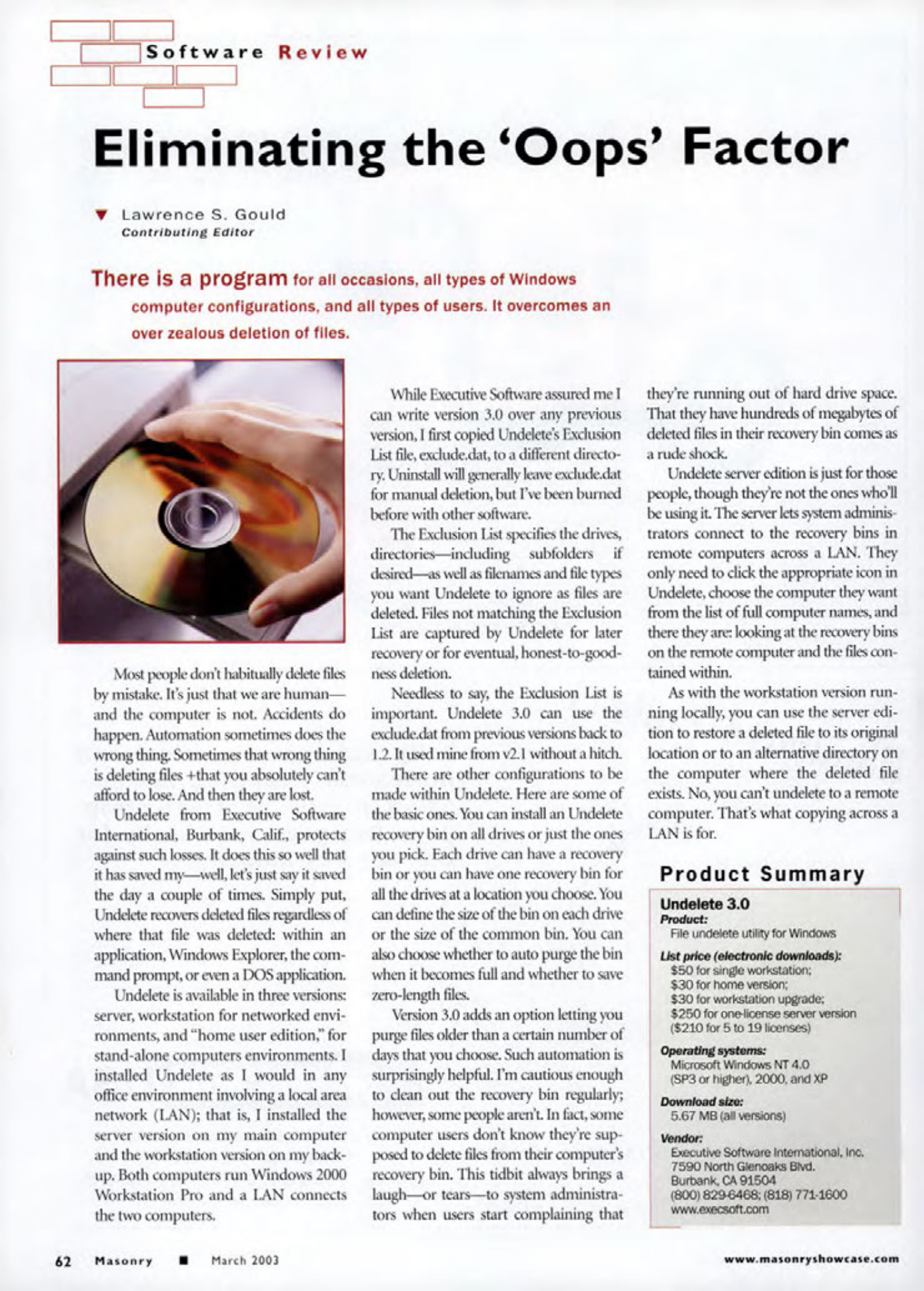 Masonry Magazine March 2003 Page. 64