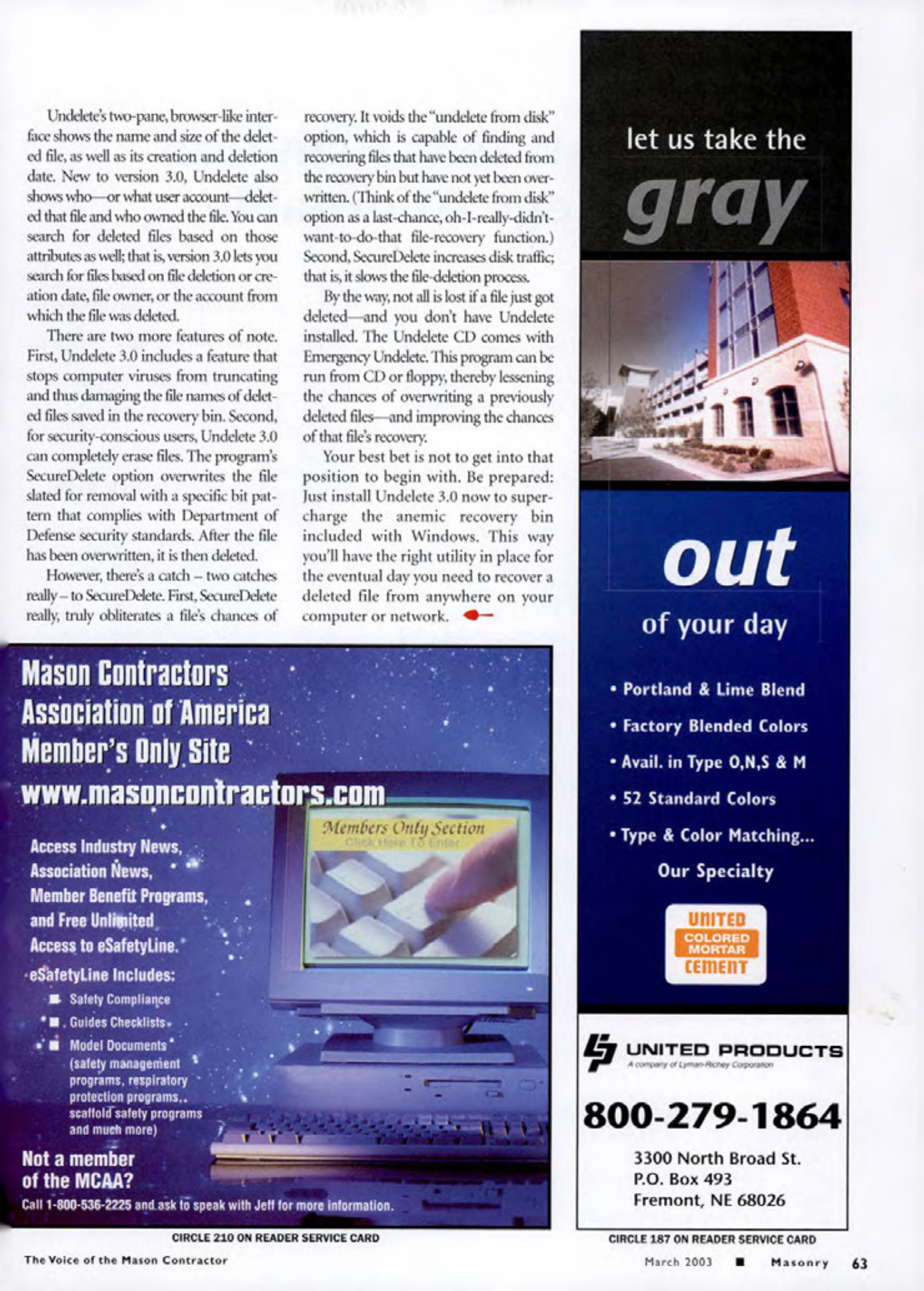 Masonry Magazine March 2003 Page. 65