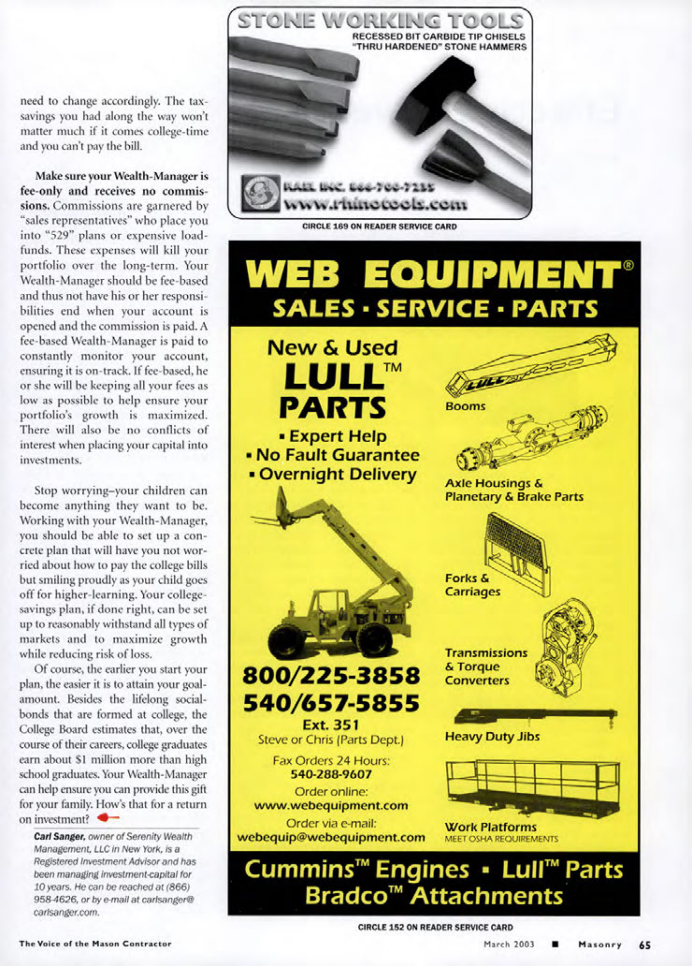 Masonry Magazine March 2003 Page. 67