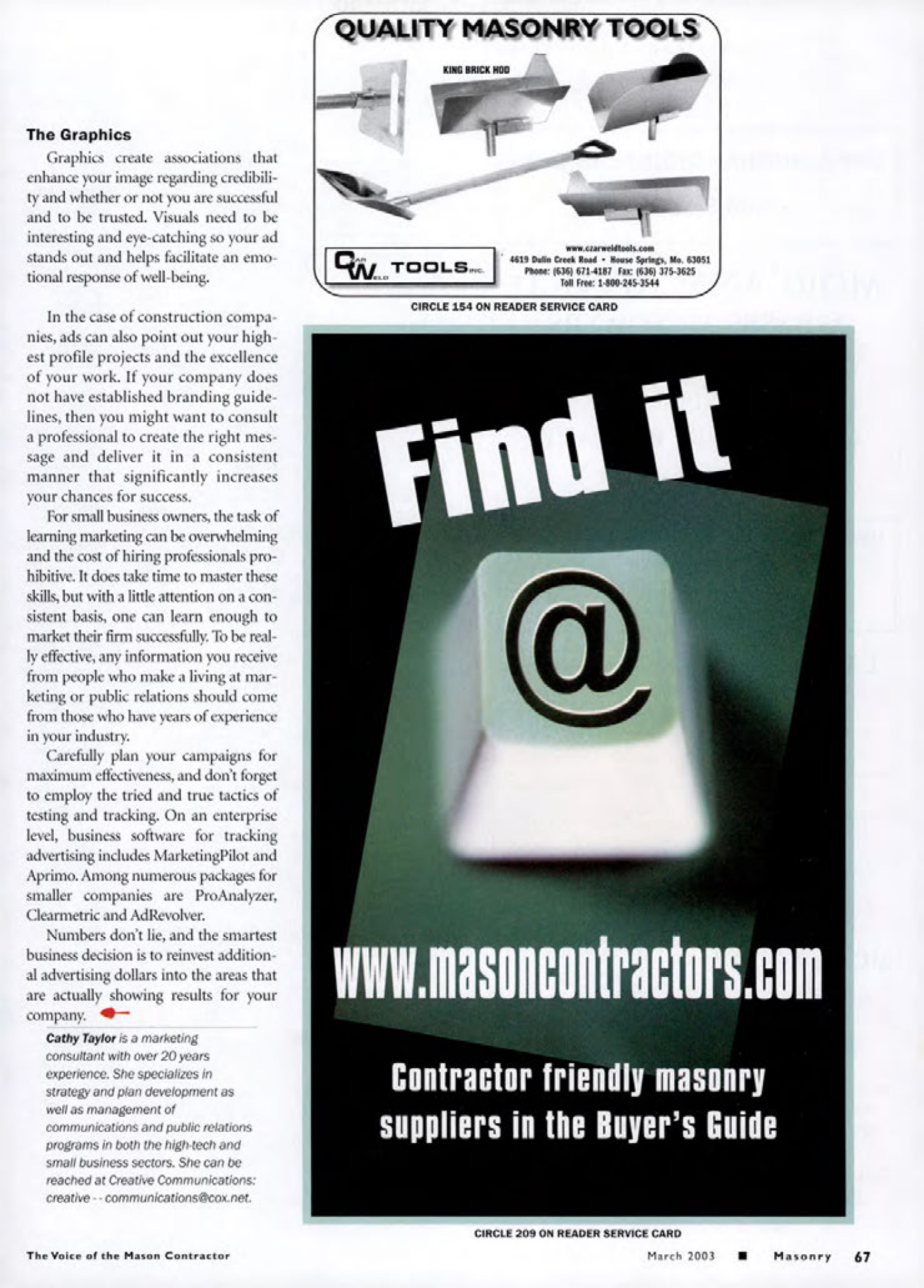 Masonry Magazine March 2003 Page. 69