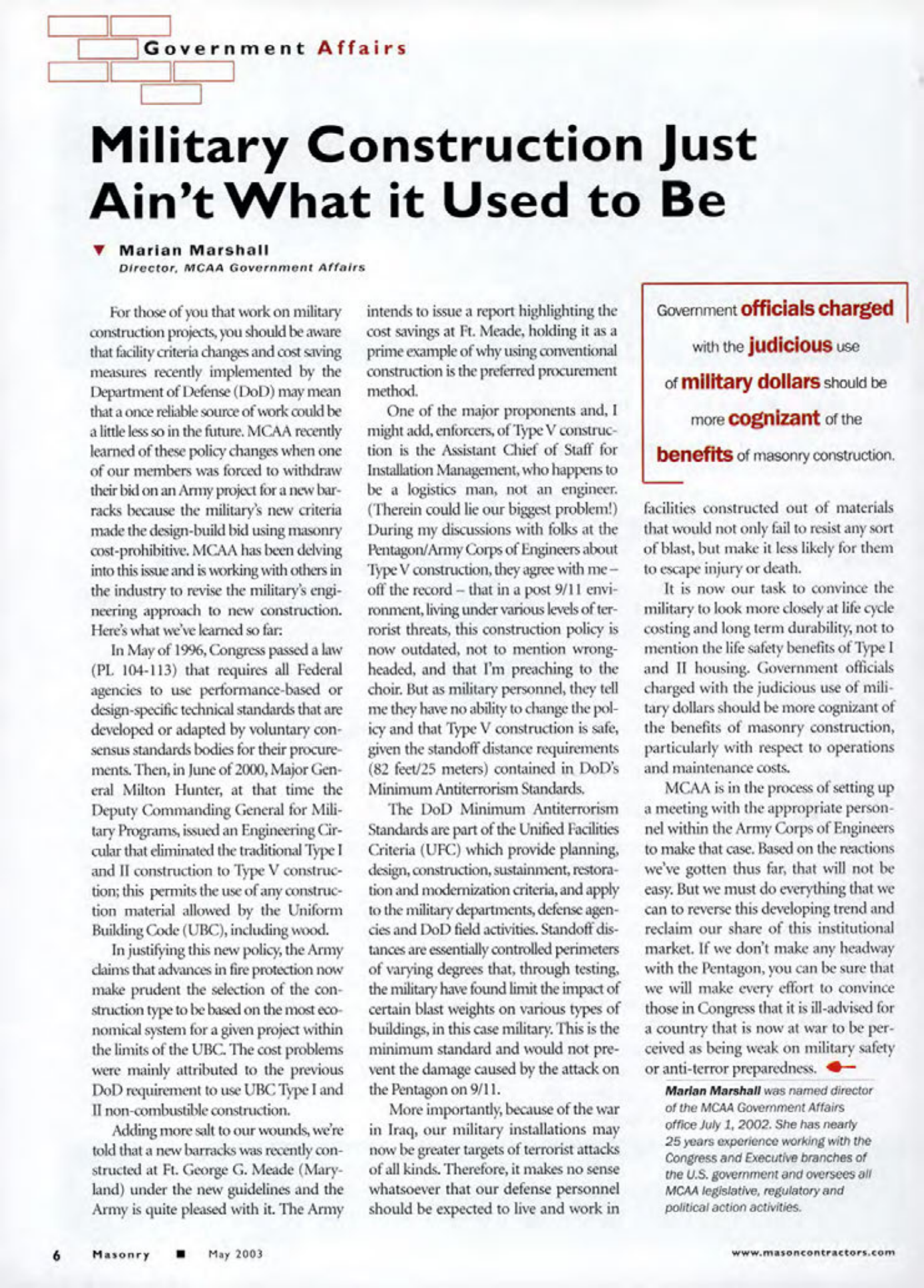 Masonry Magazine May 2003 Page. 8