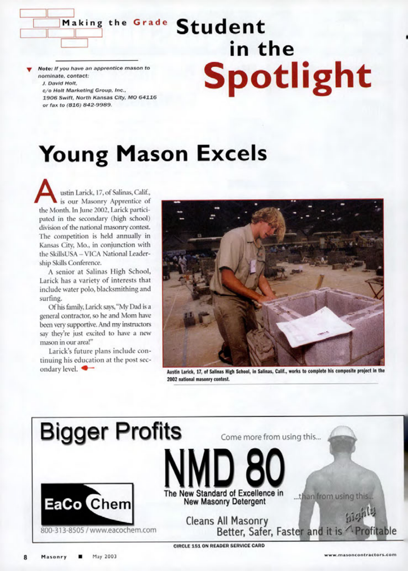 Masonry Magazine May 2003 Page. 10
