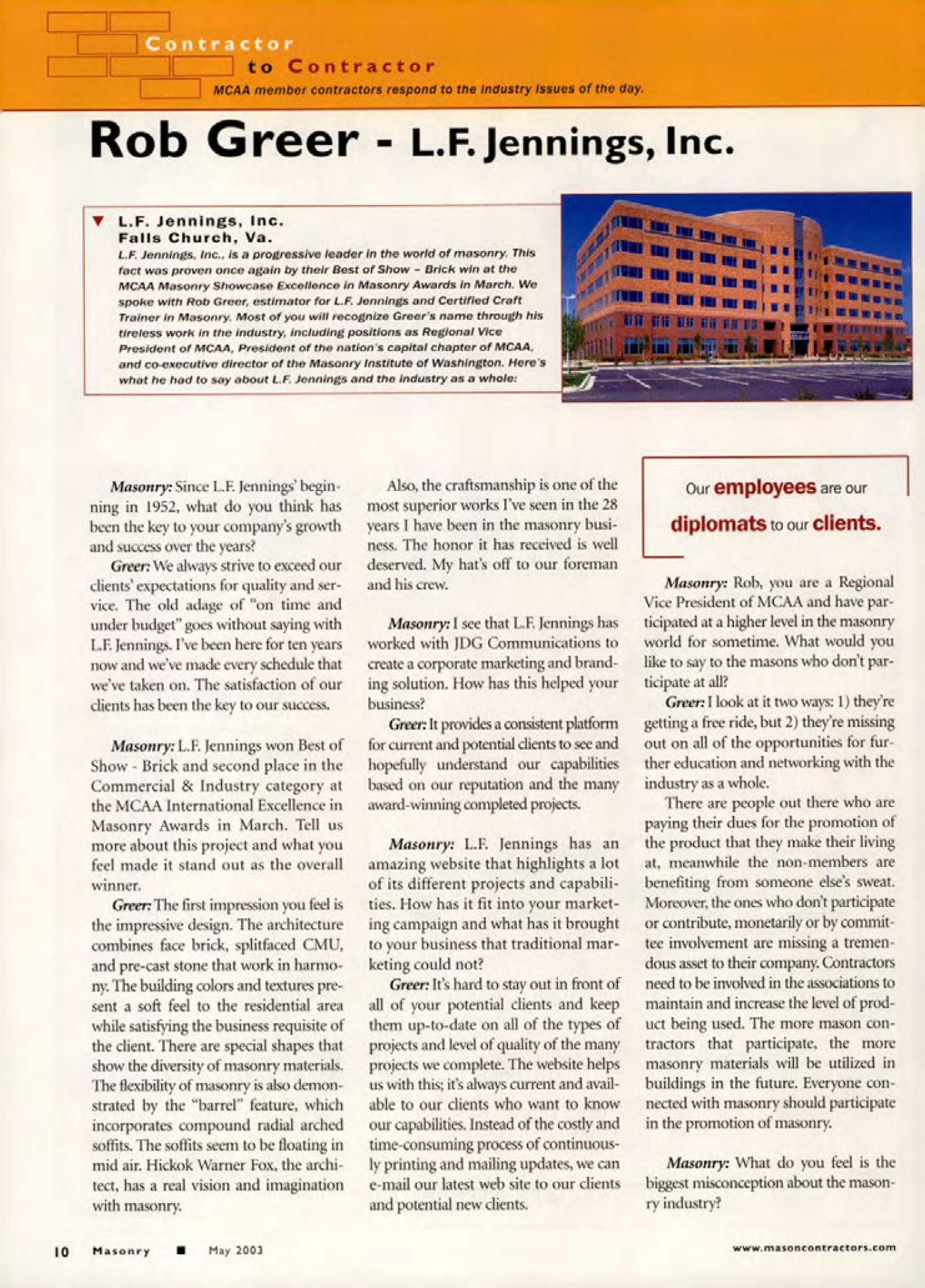 Masonry Magazine May 2003 Page. 12