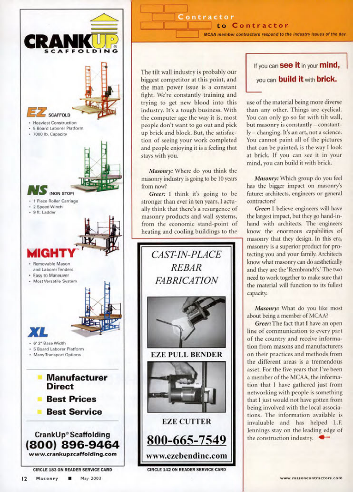 Masonry Magazine May 2003 Page. 14