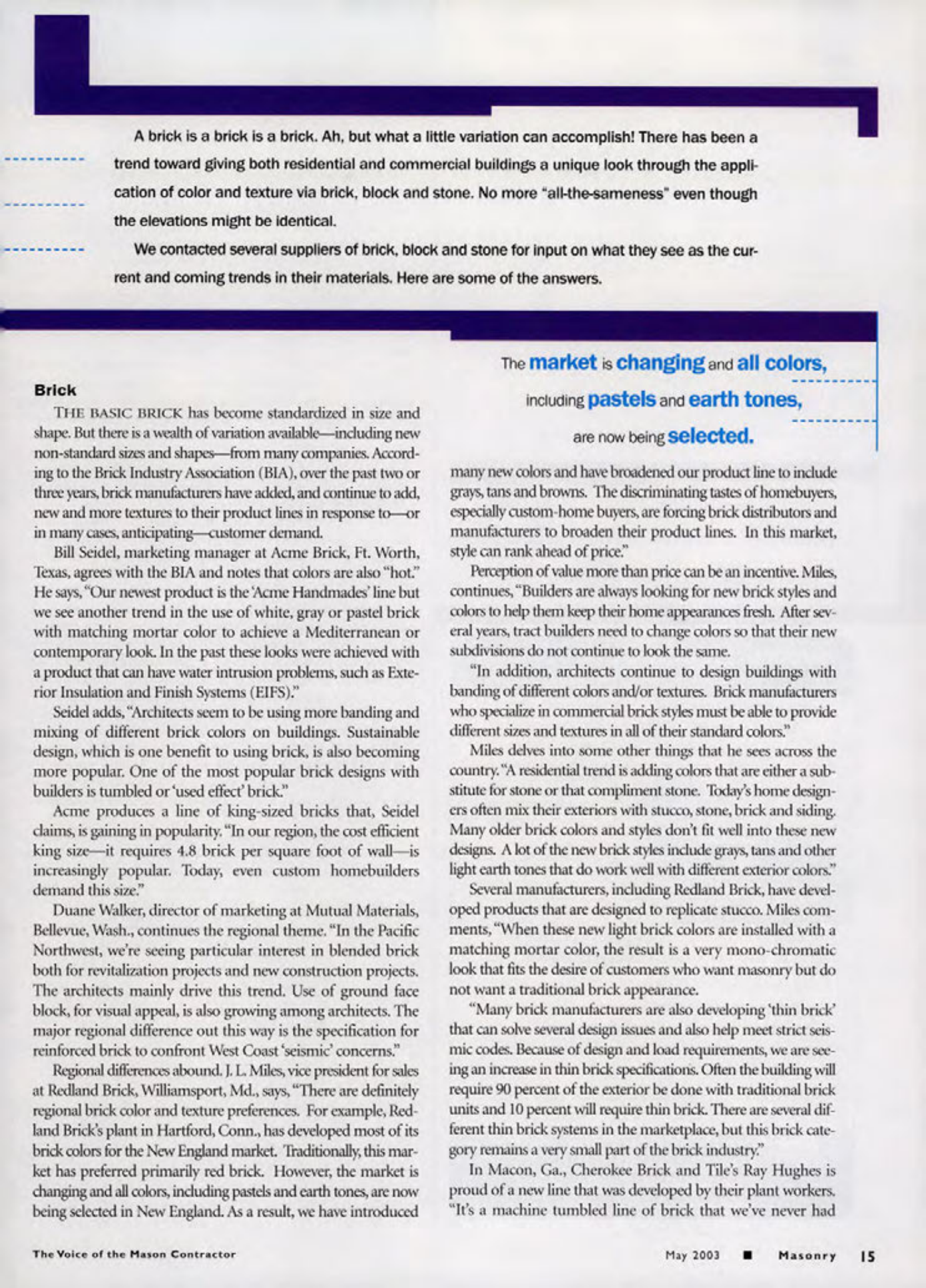 Masonry Magazine May 2003 Page. 17